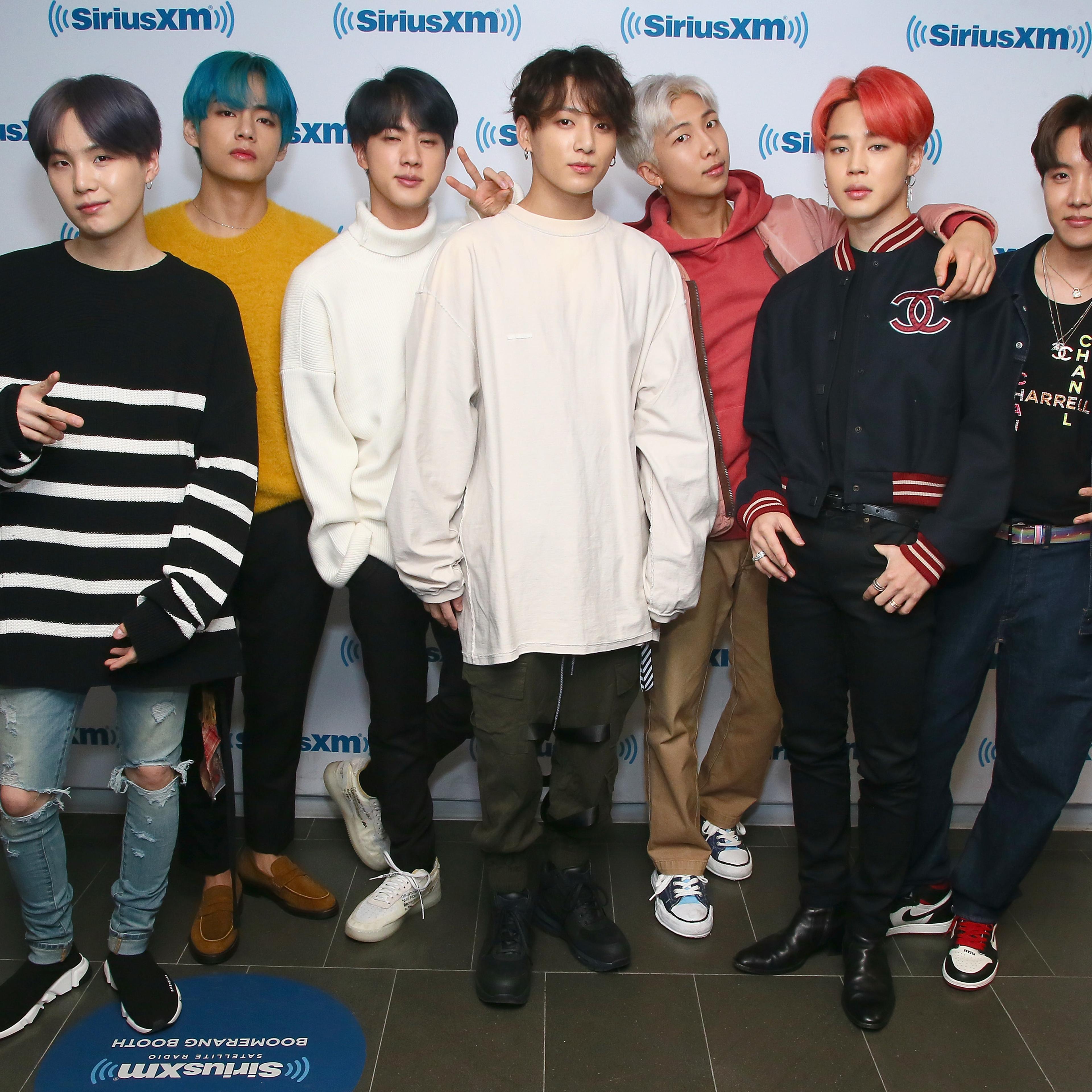 BTS Visit 'The Morning Mash Up' On SiriusXM Hits 1 Channel At The SiriusXM Studios In New York