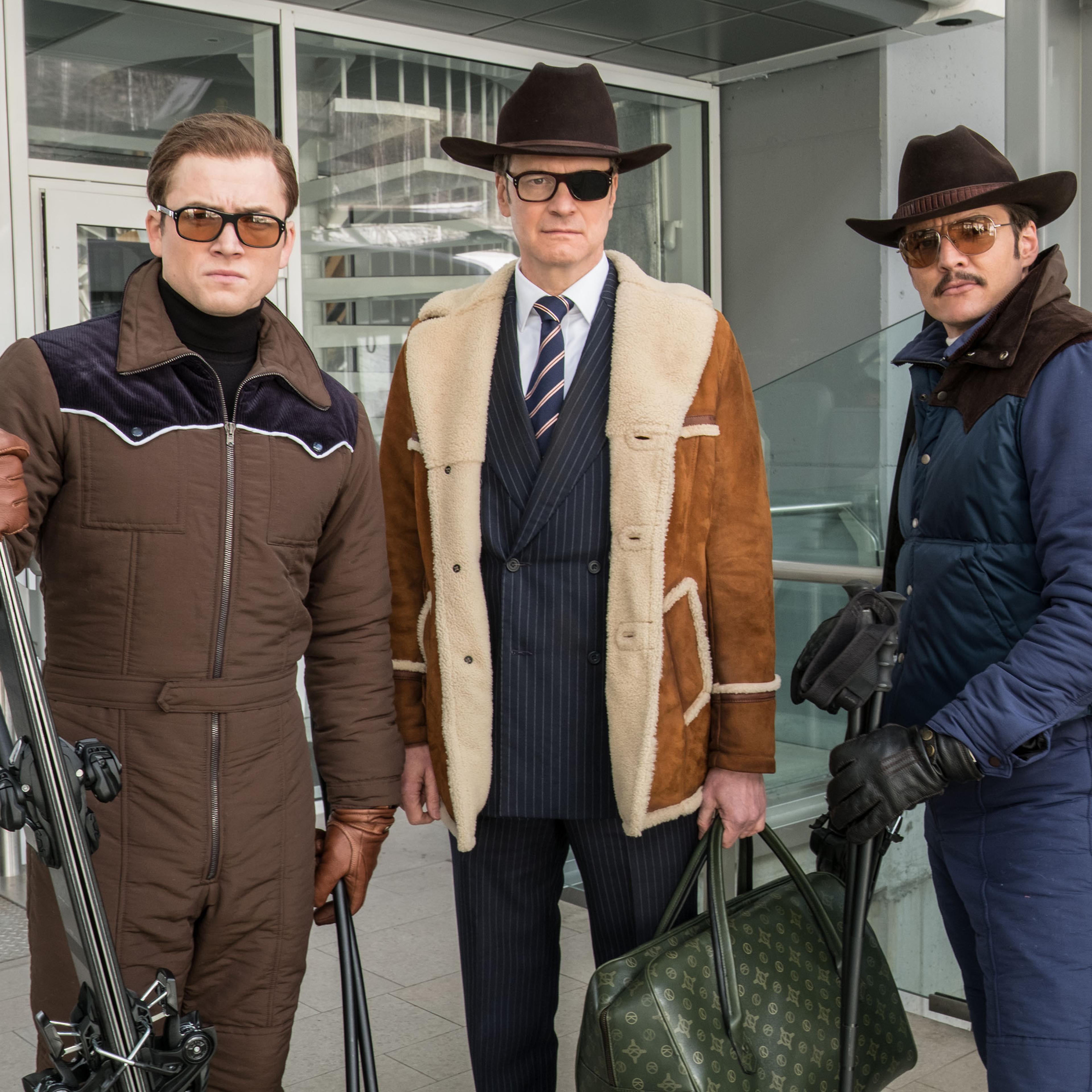 Taron Egerton, Colin Firth and Pedro Pascal in Kingsman: The Golden Circle.