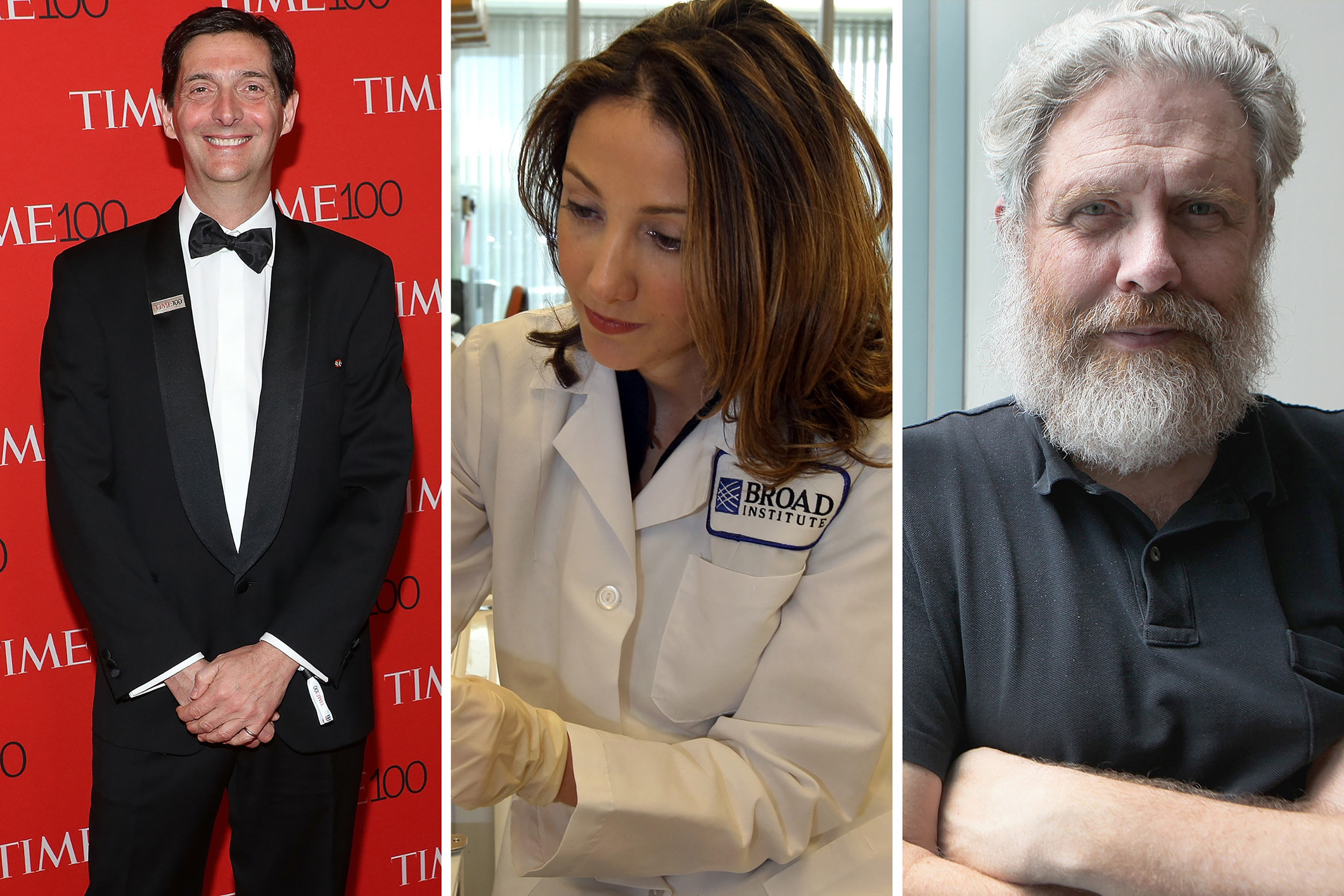 From left to right: Dr. Giuliano Testa, Dr. Pardis Sabeti, Dr. George Church