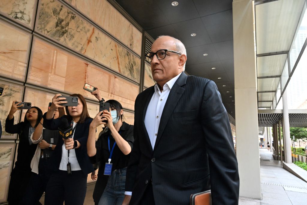 Singapore's former Minister for Transport and Minister-in-charge for Trade Relations S. Iswaran arrives at the Supreme Court in Singapore on Sept. 24, 2024.