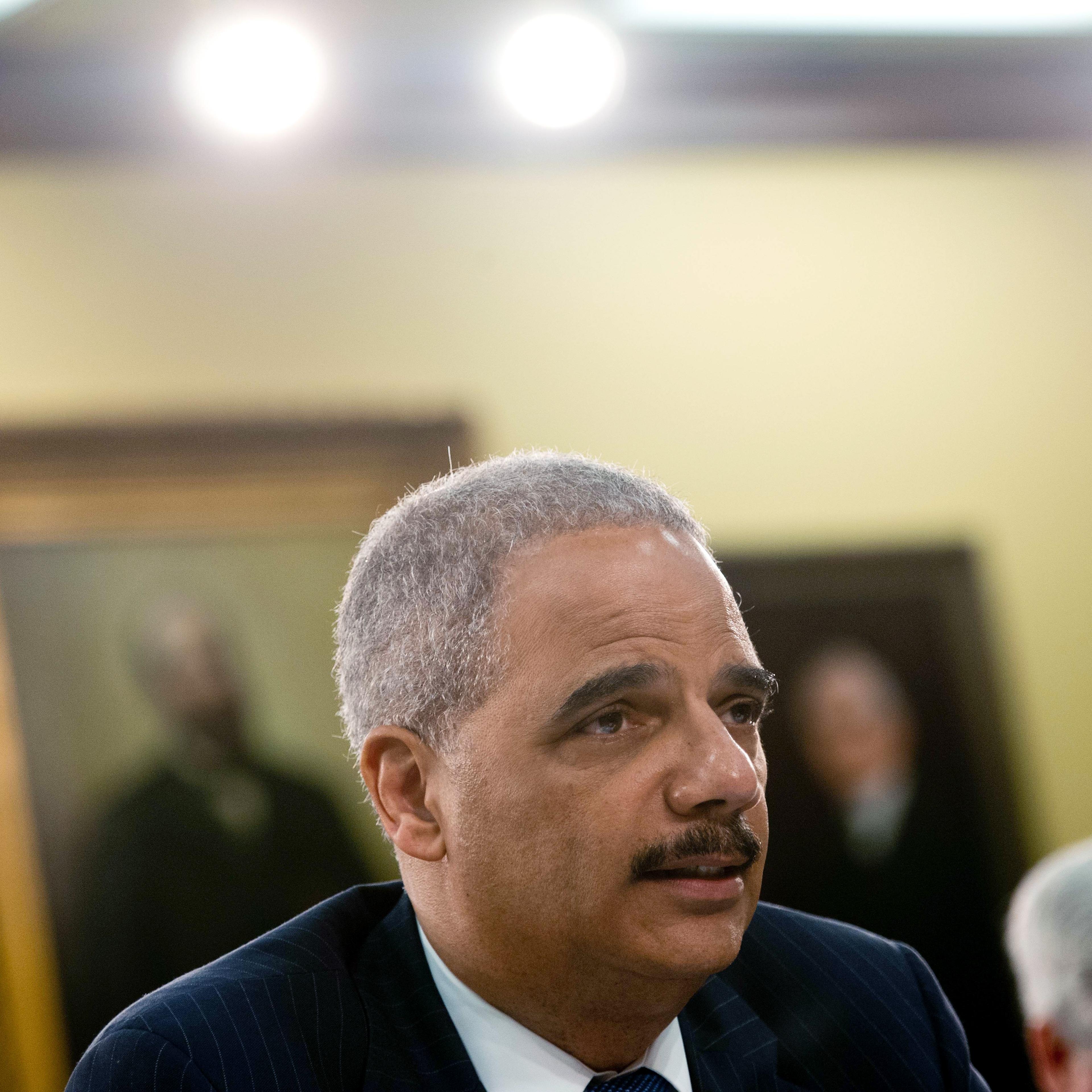 U.S. Attorney General Eric Holder testifies before a House Appropriations Committee Commerce, Justice, Science, and Related Agencies Subcommittee hearing on the Justice Department's fiscal year 2015 budget request on Capitol Hill in Washington, D.C. on A