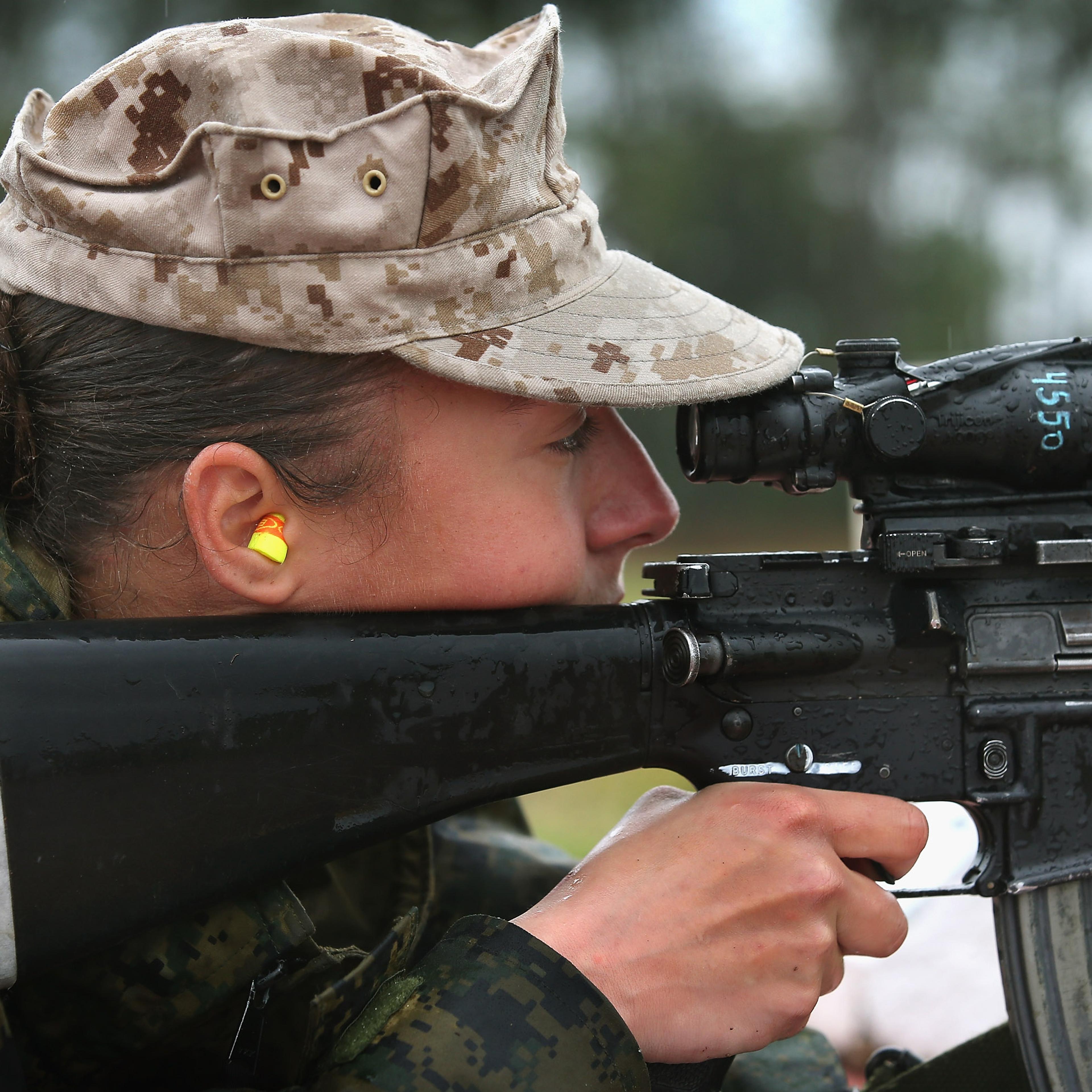 Women Attend Marine Boot Camp At Parris Island, South Carolina