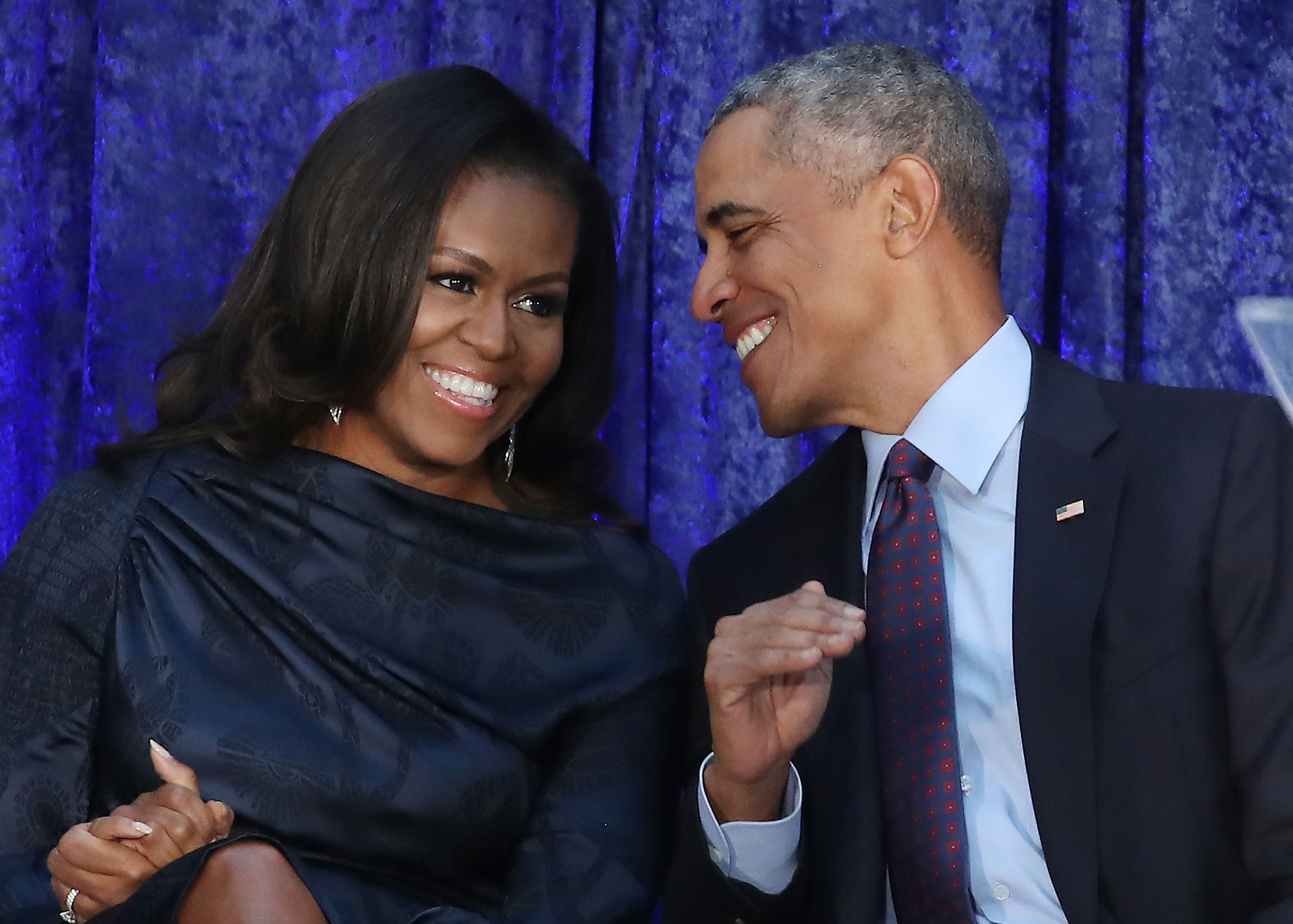Barack And Michelle Obama Attend Portrait Unveiling At Nat'l Portrait Gallery