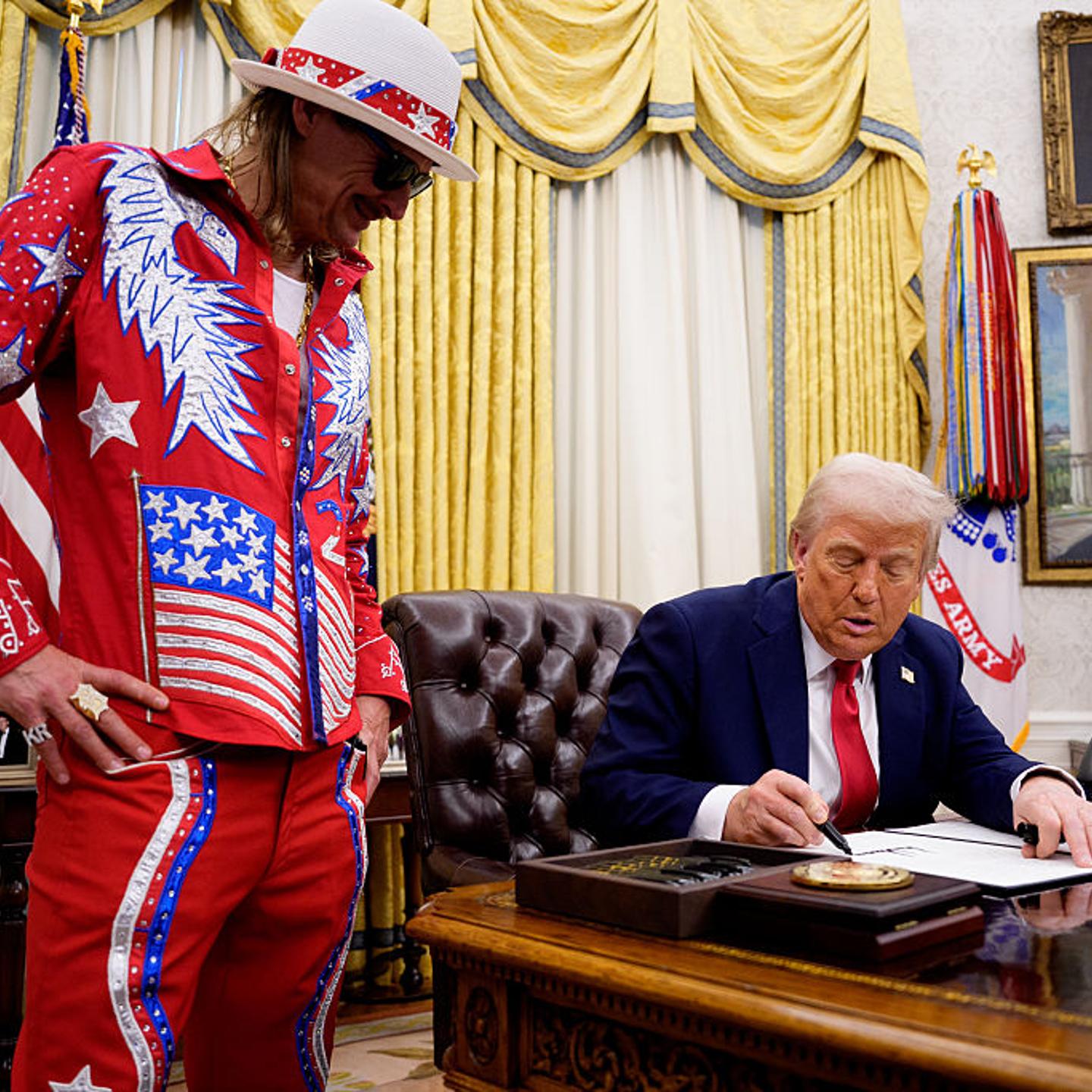 President Trump Signs Executive Orders In The Oval Office