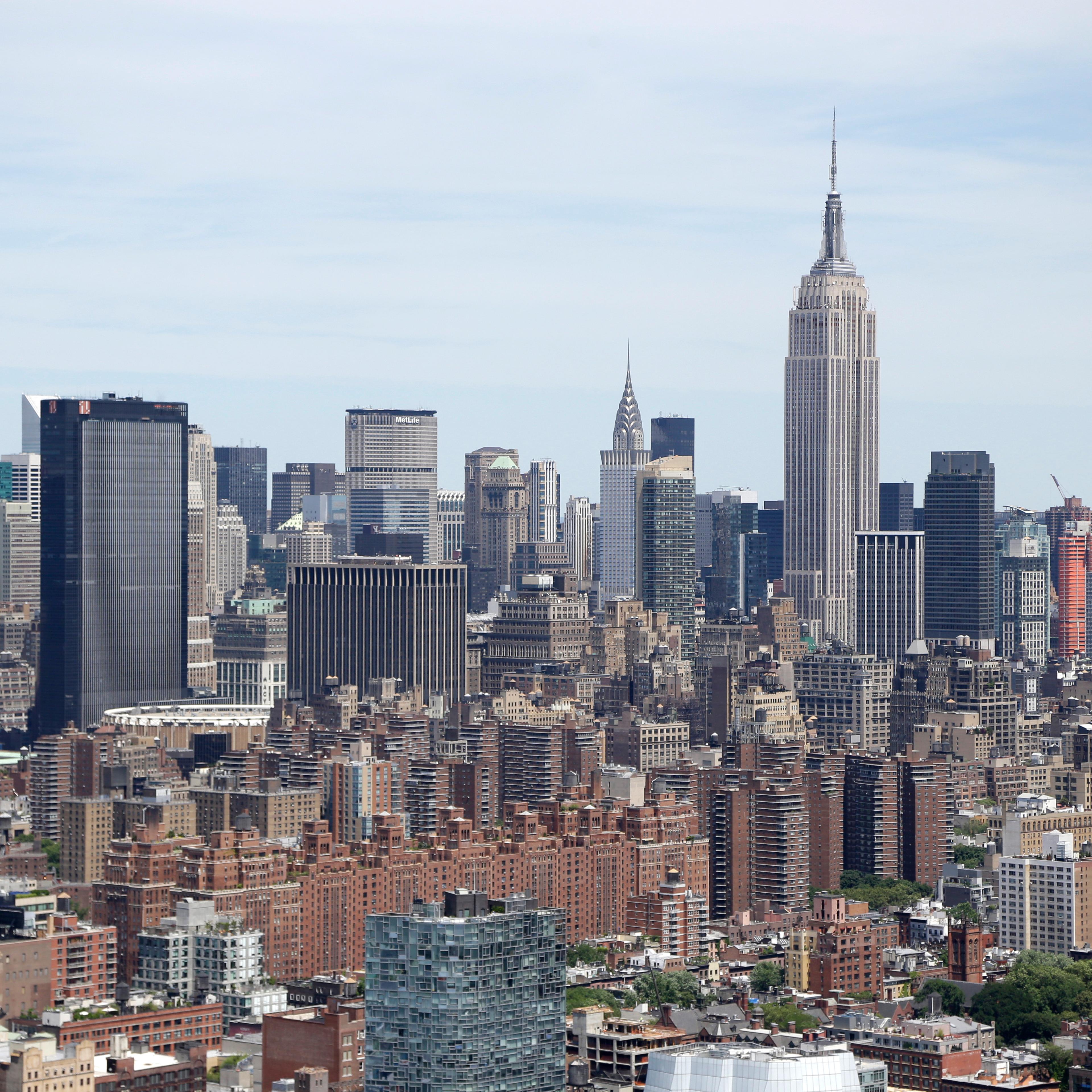 An ariel view of the Manhattan skyline in New York on June 20, 2014.