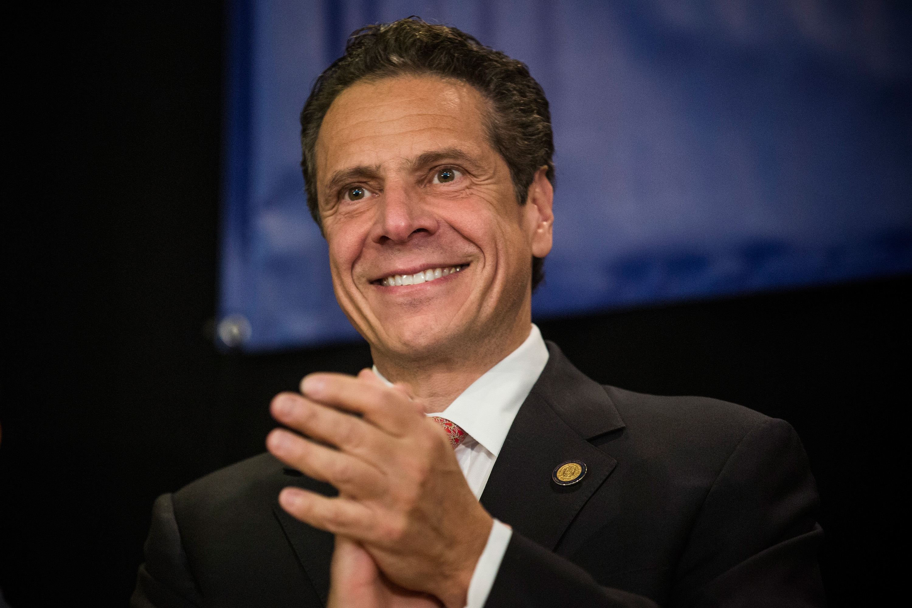 Governor Cuomo Attends A Get Out The Vote Rally In Times Square Ahead Of State's Primary