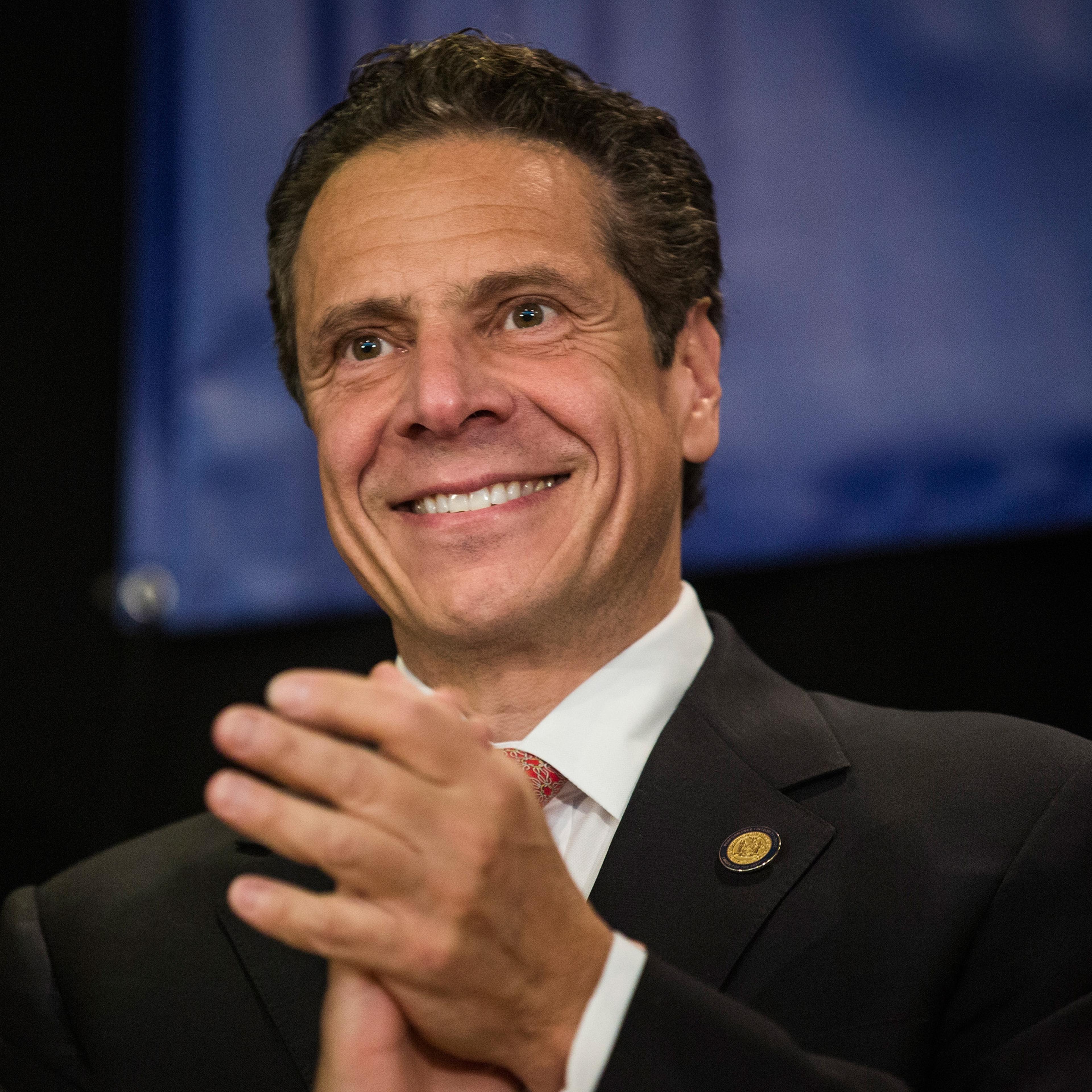 Governor Cuomo Attends A Get Out The Vote Rally In Times Square Ahead Of State's Primary
