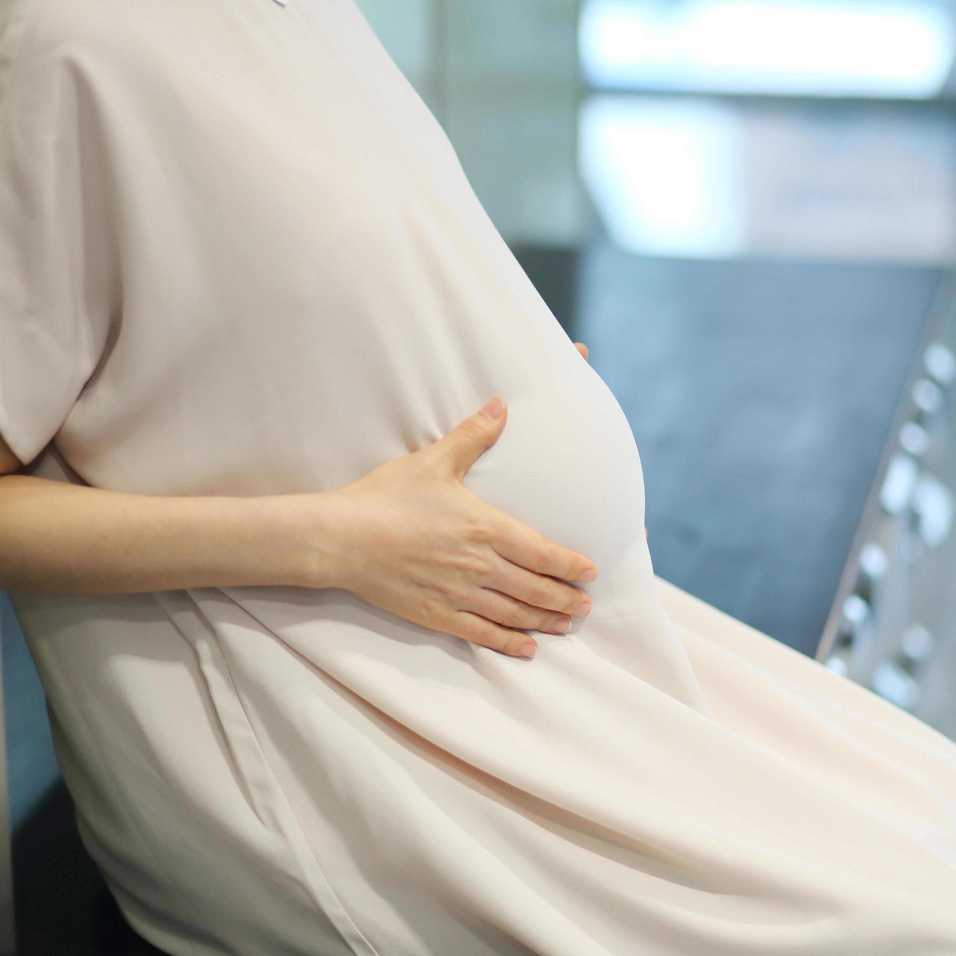 A stock image of a pregnant woman in Seoul.