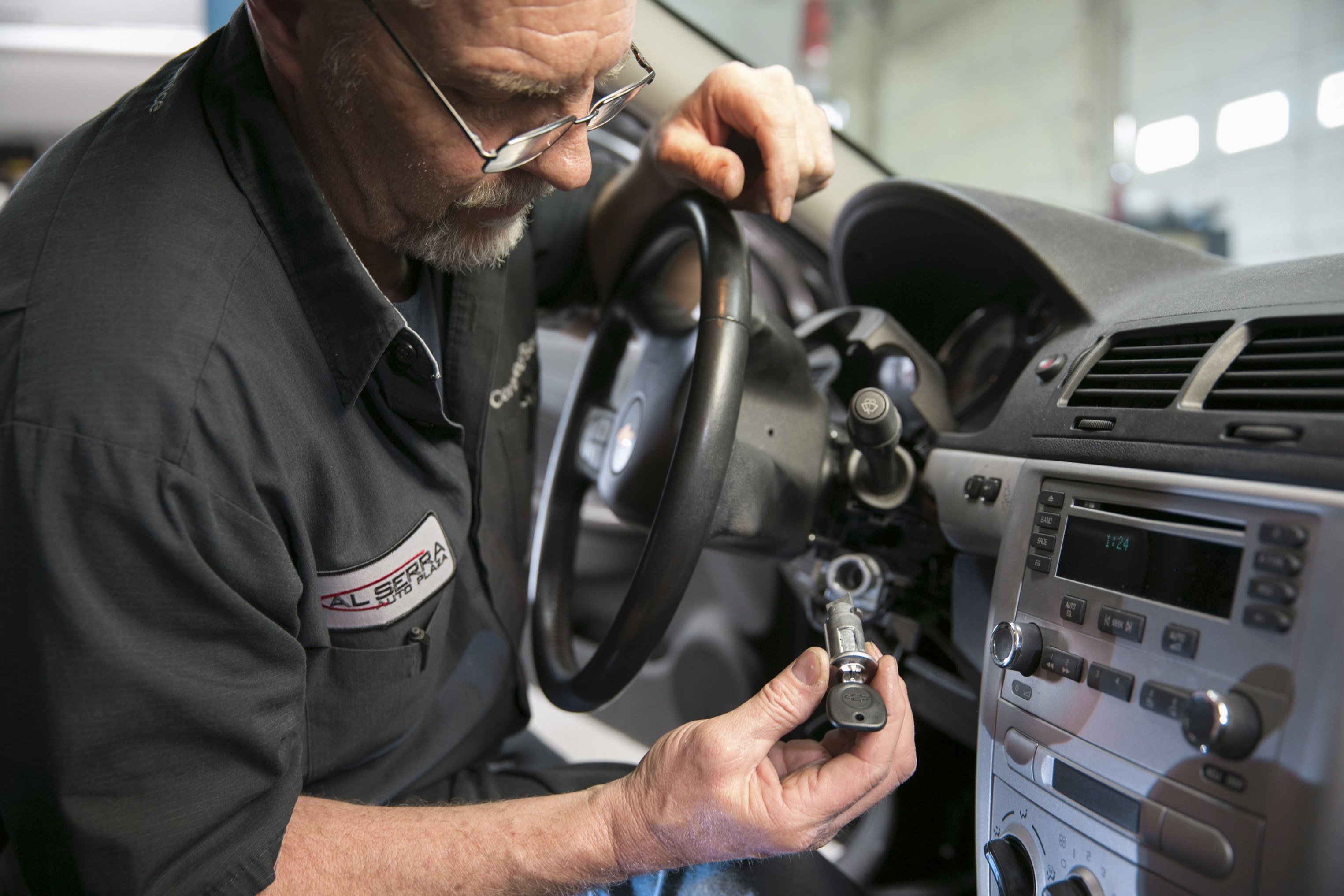 Gary Pittam performs a recall service on a Chevrolet Cobalt at Al Serra Chevrolet in Grand Blanc