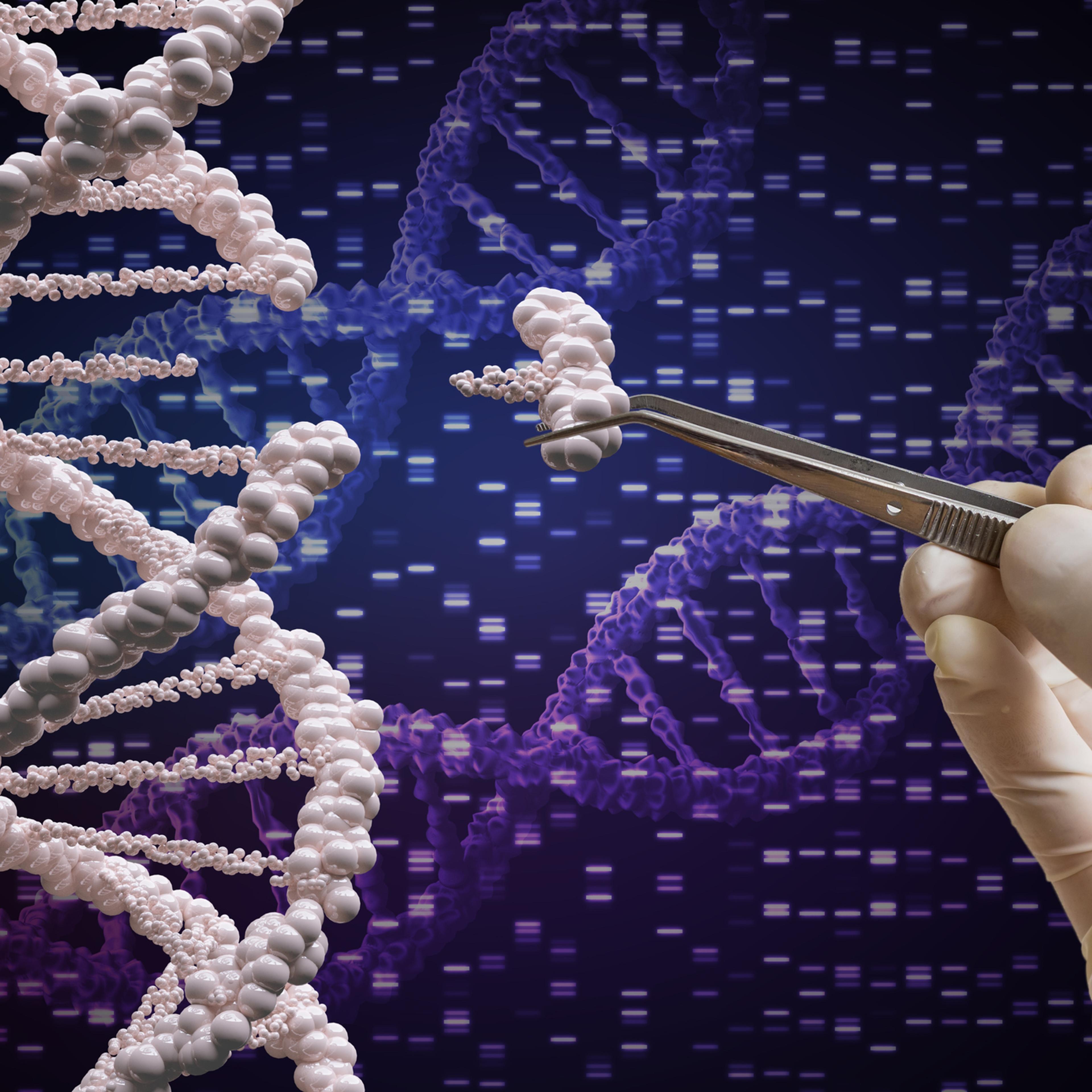 Genetic manipulation and DNA modification concept.
