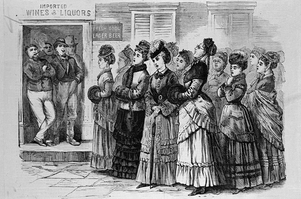 Women Chanting for Temperence Movement