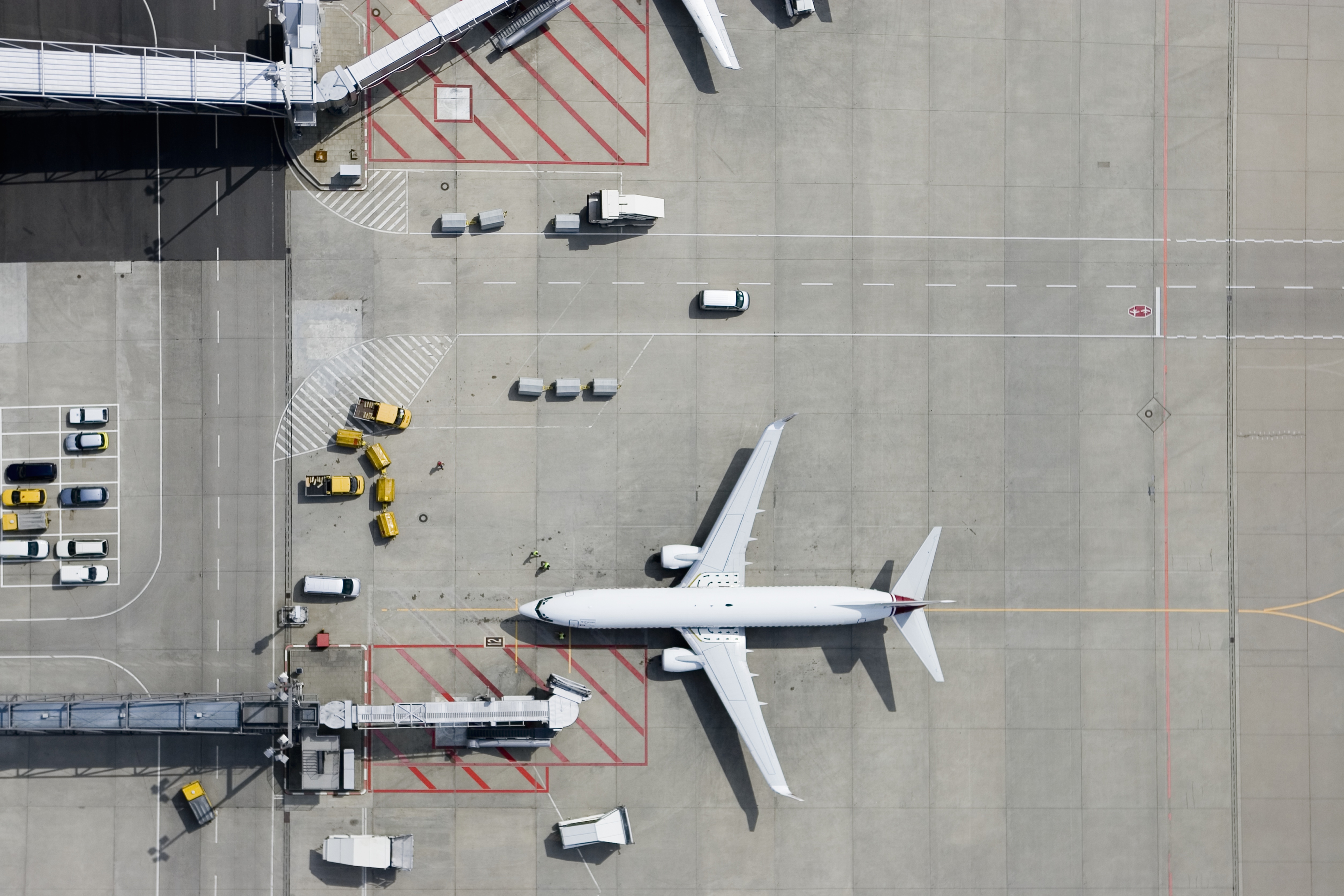 Aerial view of airplane