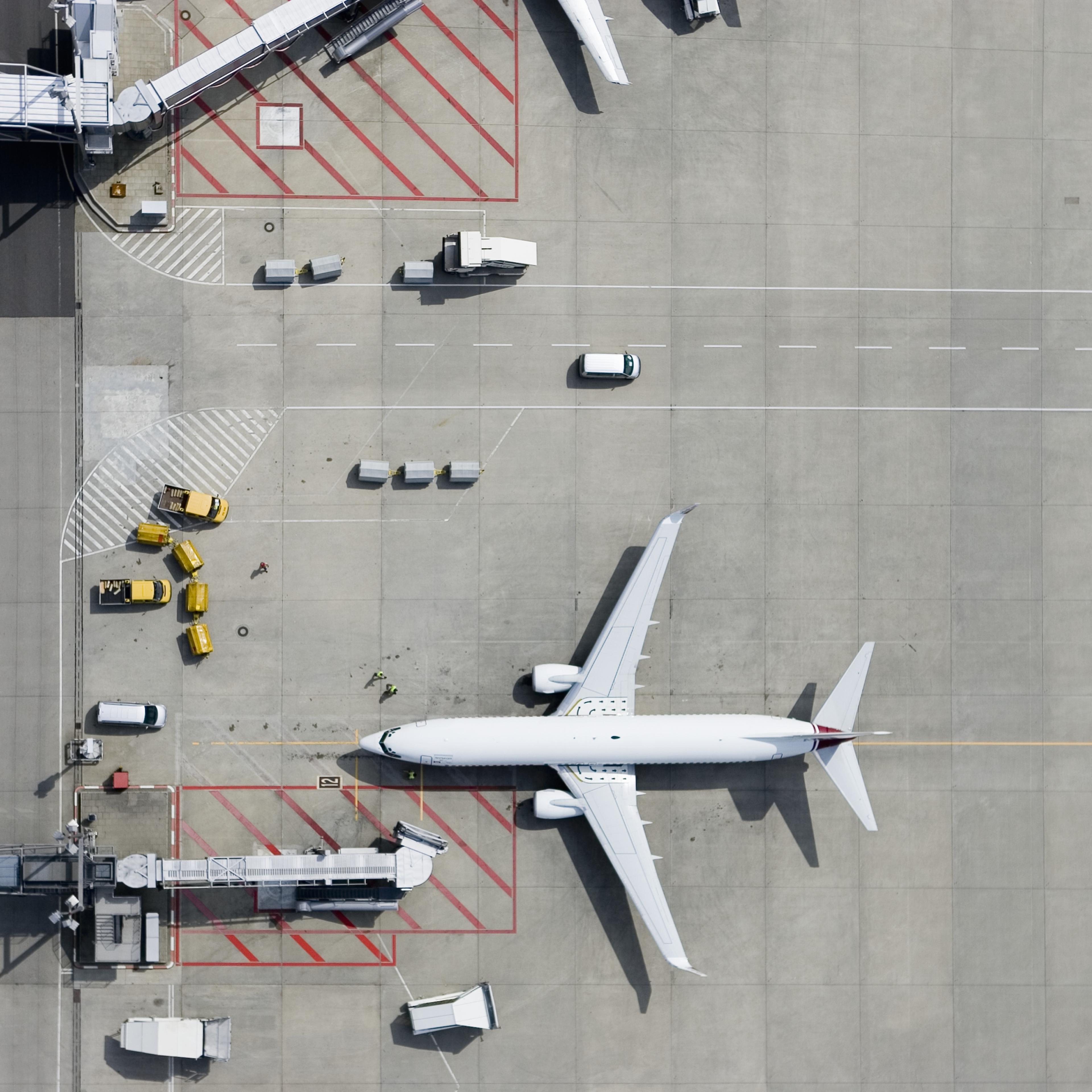 Aerial view of airplane