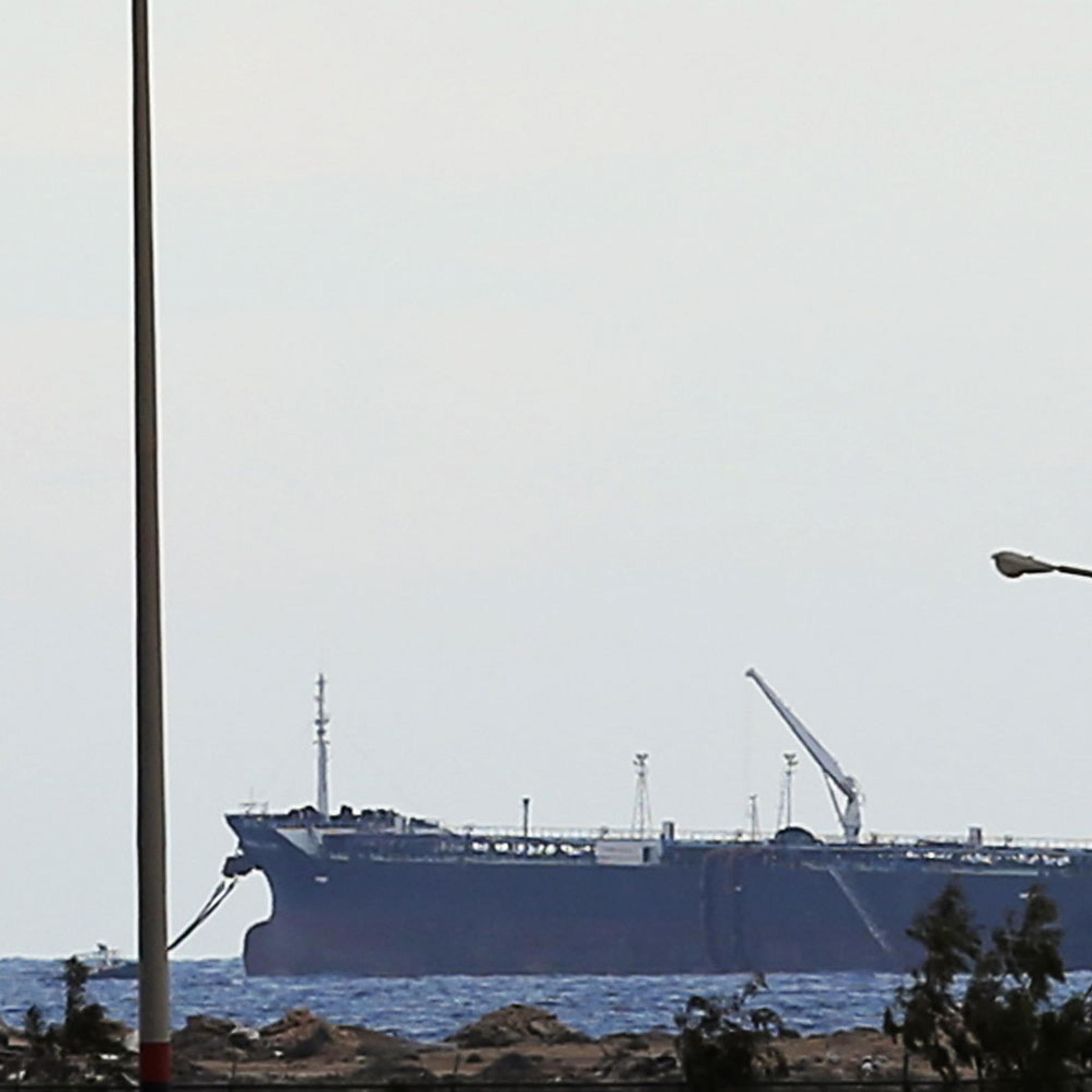 A North Korean-flagged tanker is docked at the Es Sider export terminal in Ras Lanuf