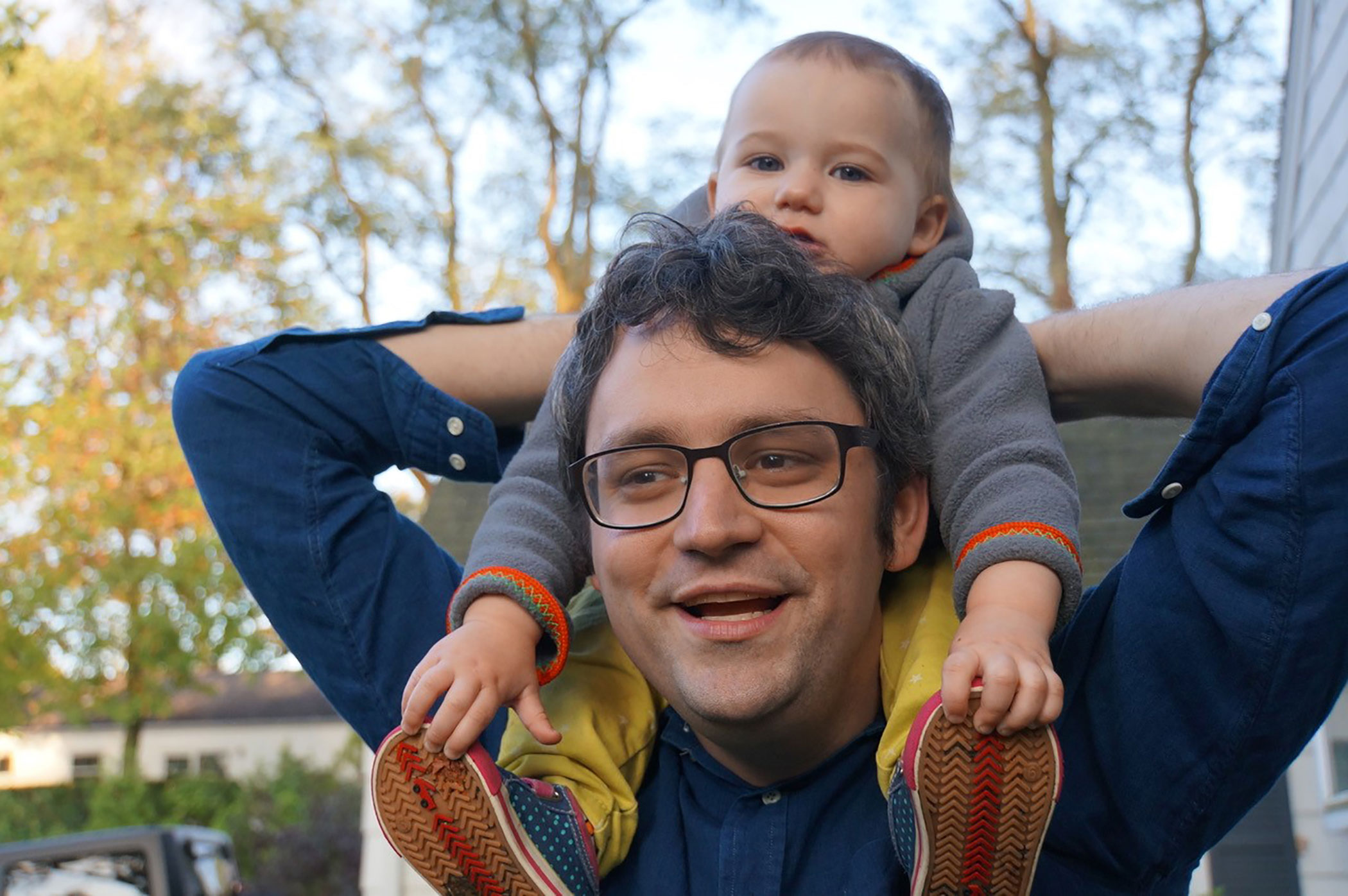 Jayson Greene with his daughter Greta before her accident