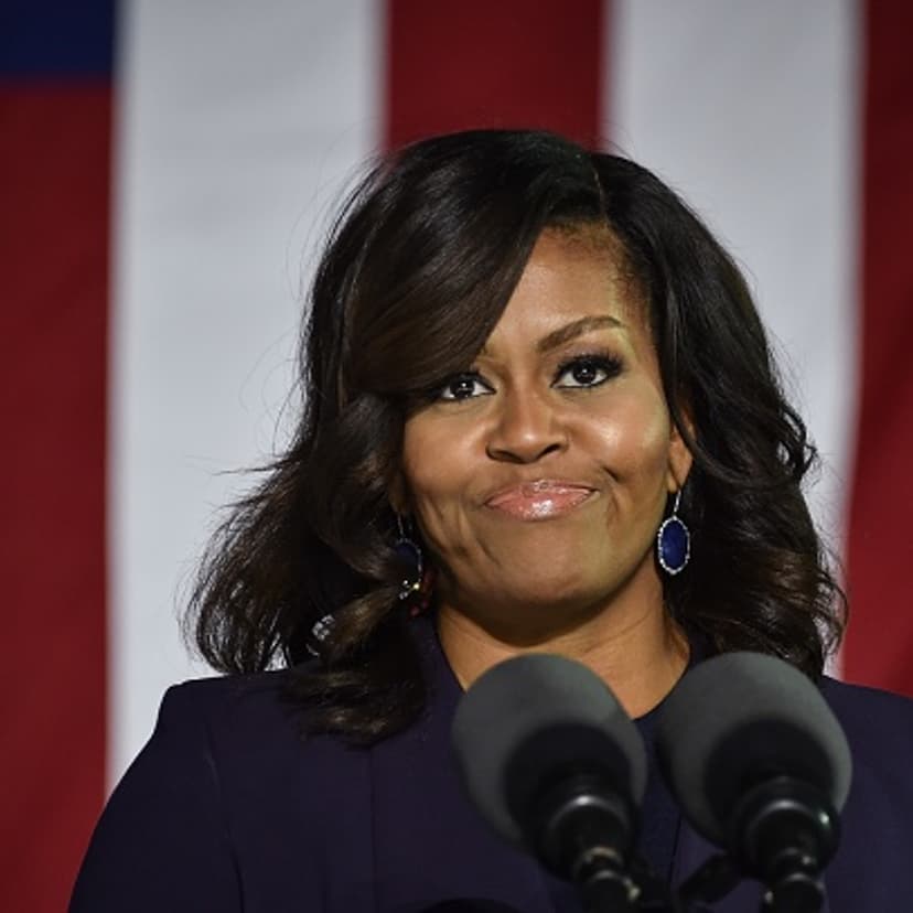 US First Lady Michelle Obama speaks at a rally for Democratic presidential candidate Hillary Clinton in Durham, New Hampshire, on November 7, 2016.