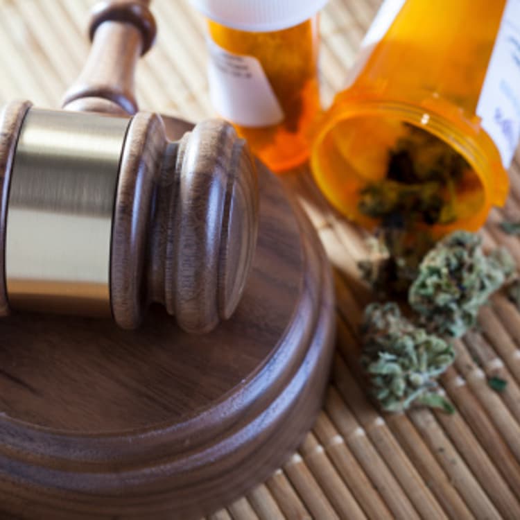 Medical Marijuana on bamboo mat