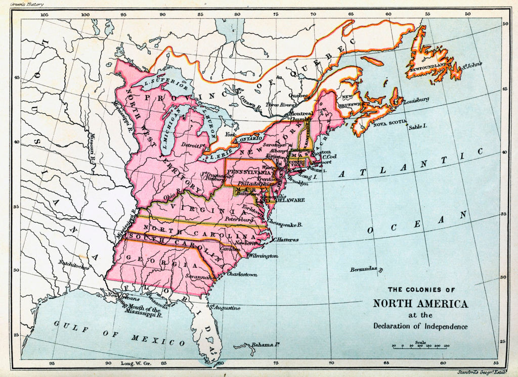 Colonies of North America in 1776