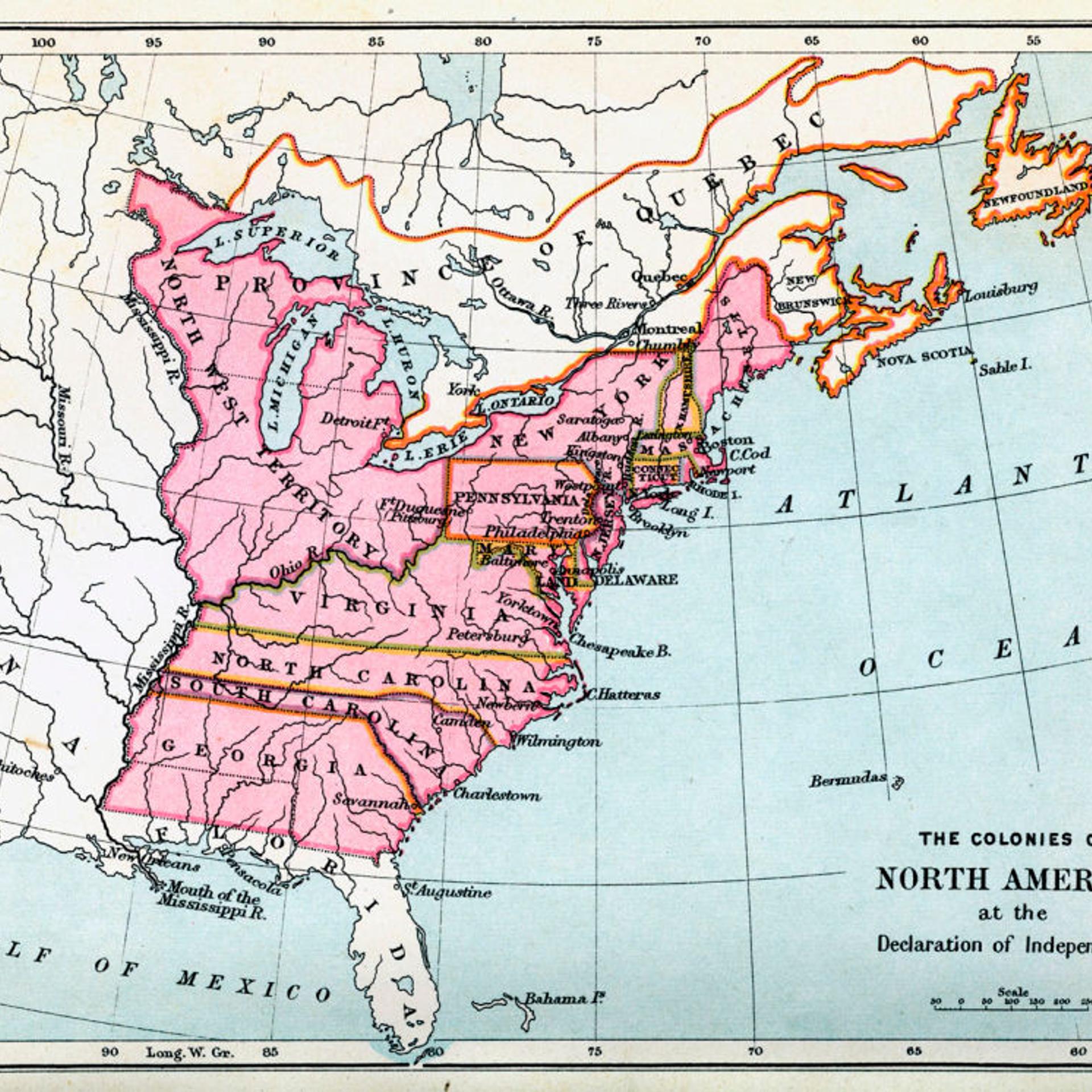 Colonies of North America in 1776