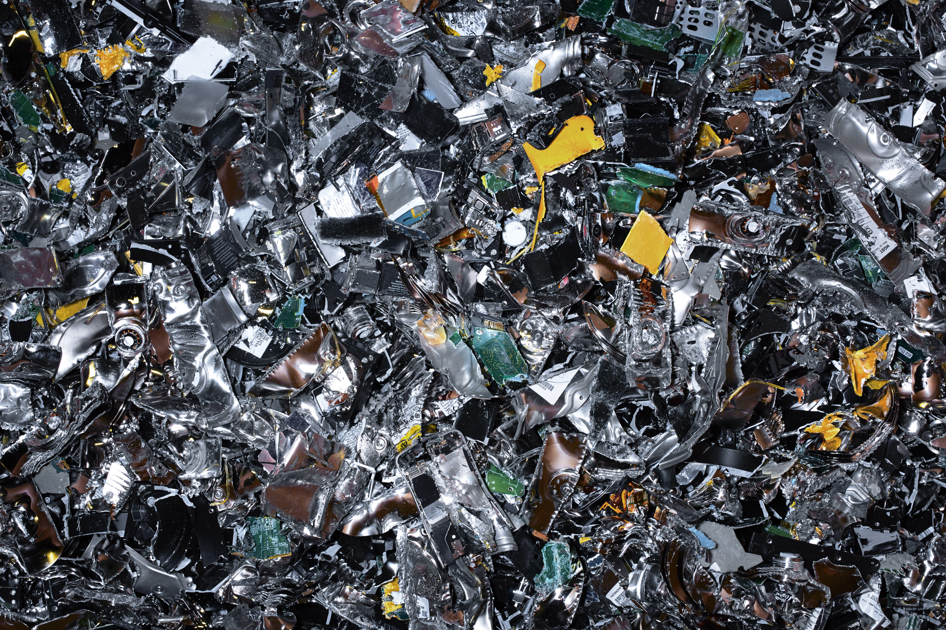 Crushed hard drives.