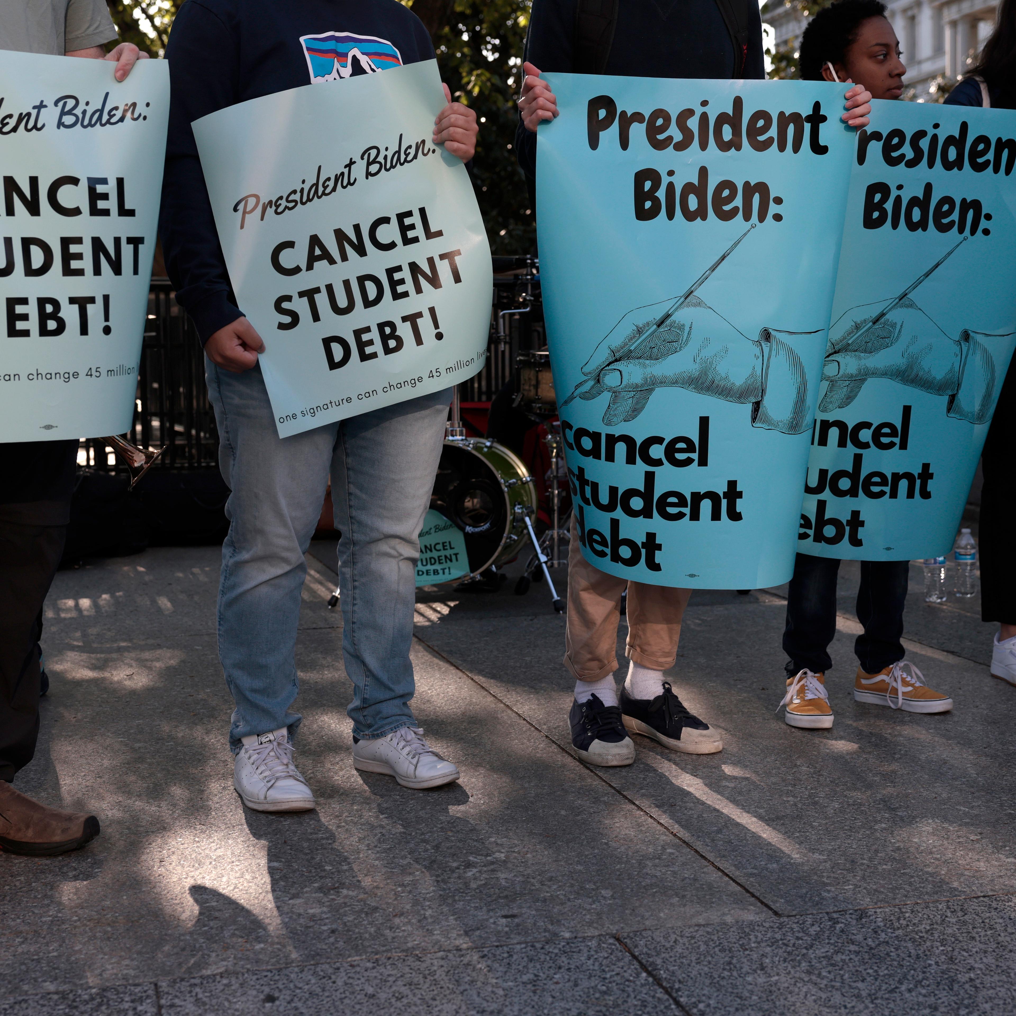 Students And Loan Activists Rally For The Cancellation Of Student Debt
