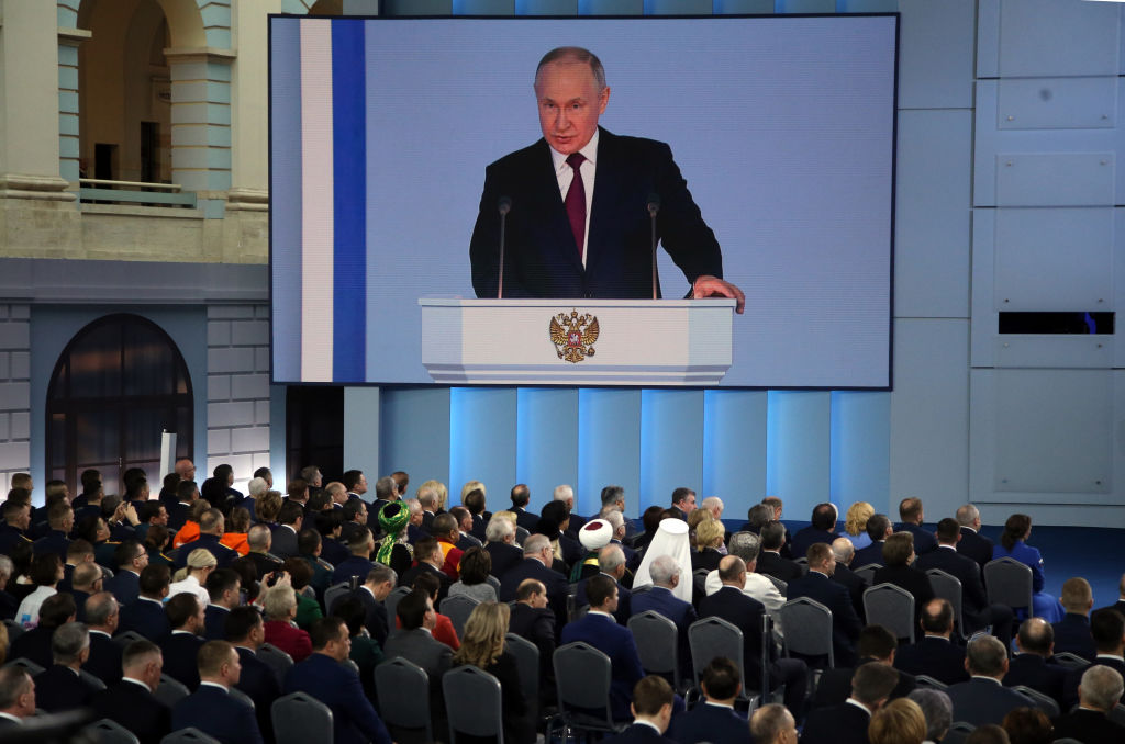 Russian President Putin Attends The Federal Assembly In Moscow