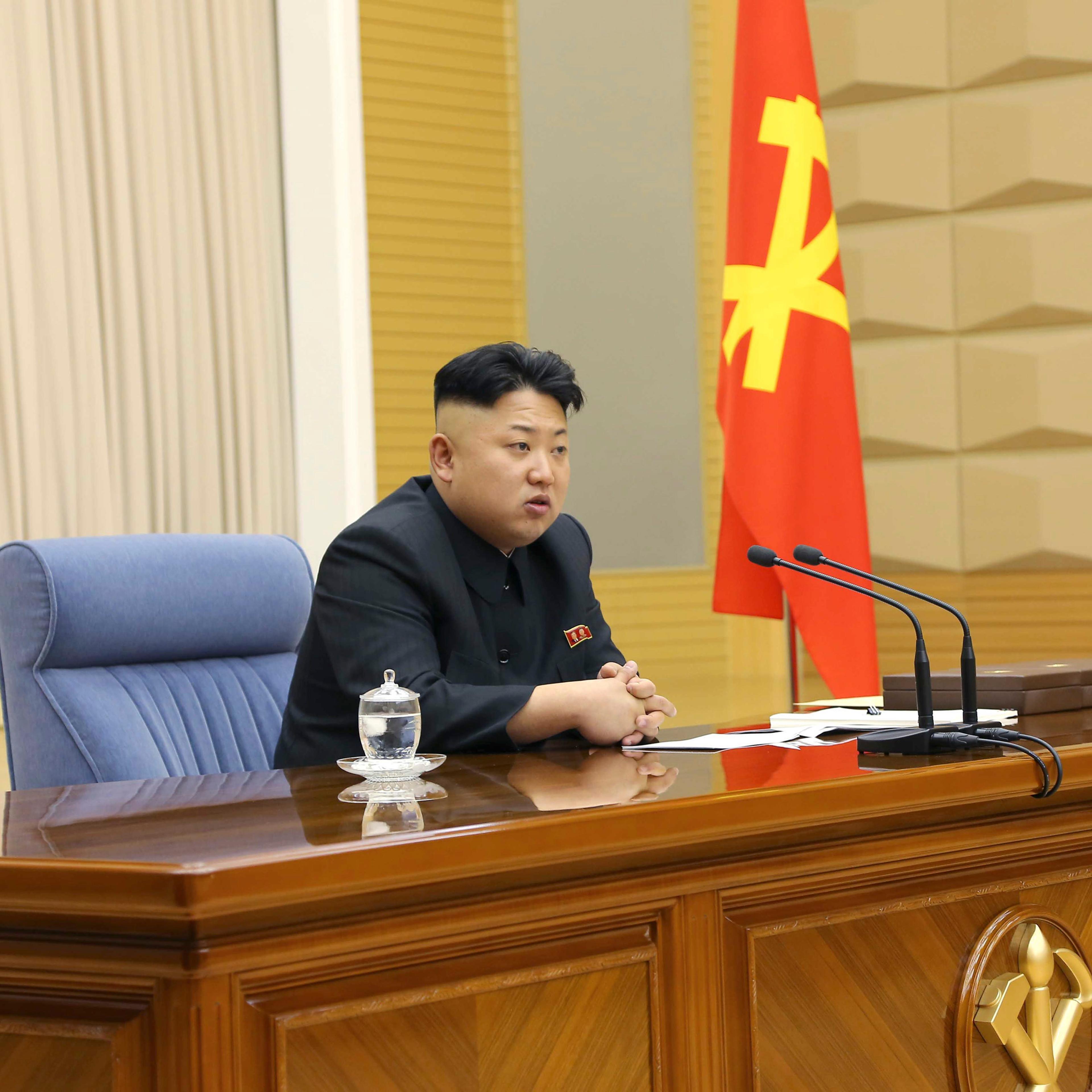 North Korea leader Kim Jong Un presides over a meeting of the Central Military Commission of the Workers' Party of Korea