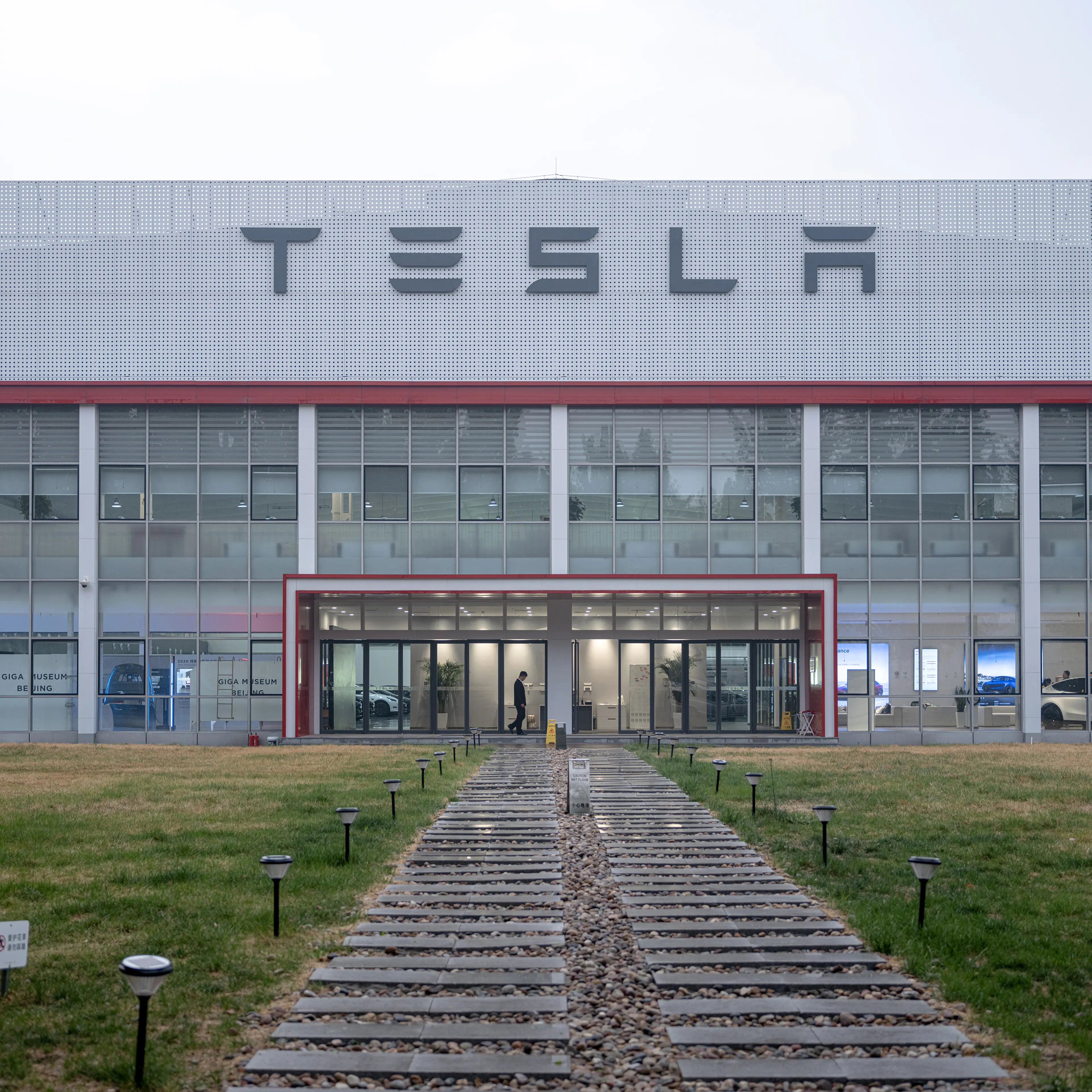 Tesla Showroom in Beijing as Automaker Releases Earnings Results