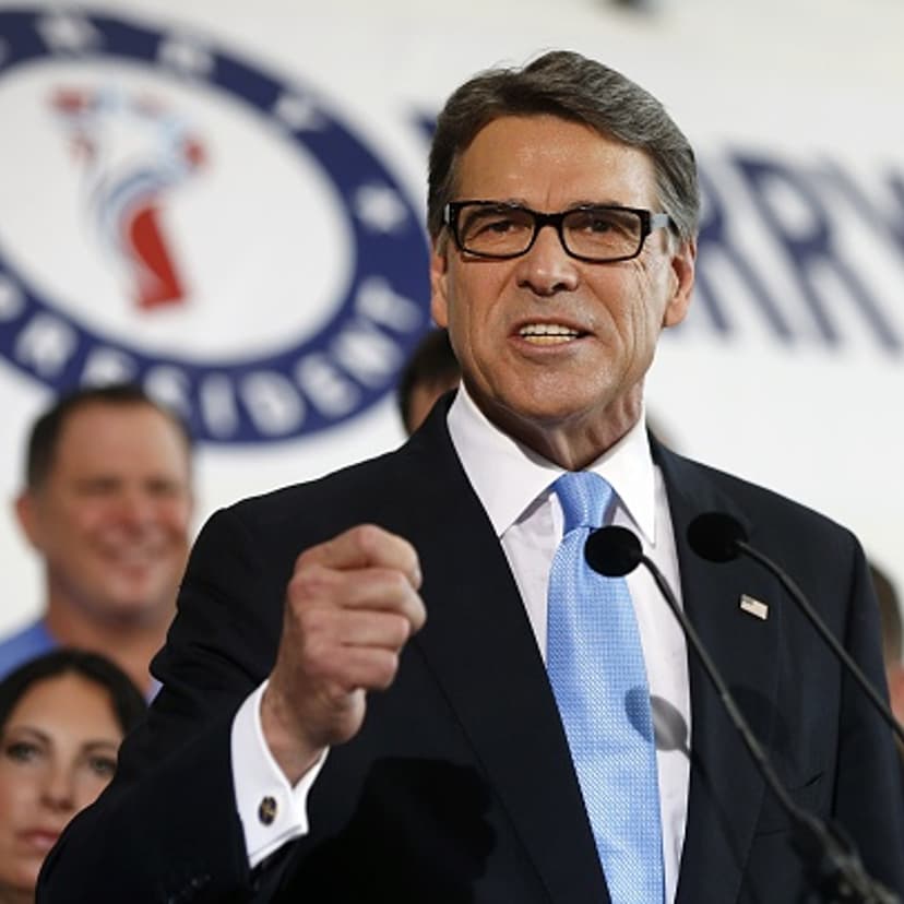 Former Texas Governor Rick Perry speaks to supporters after announcing that he will run for president in 2016 June 4, 2015 in Dallas, Texas. Rick Perry is the tenth Republican to join the race for president in 2016, and also ran for the presidency in 201