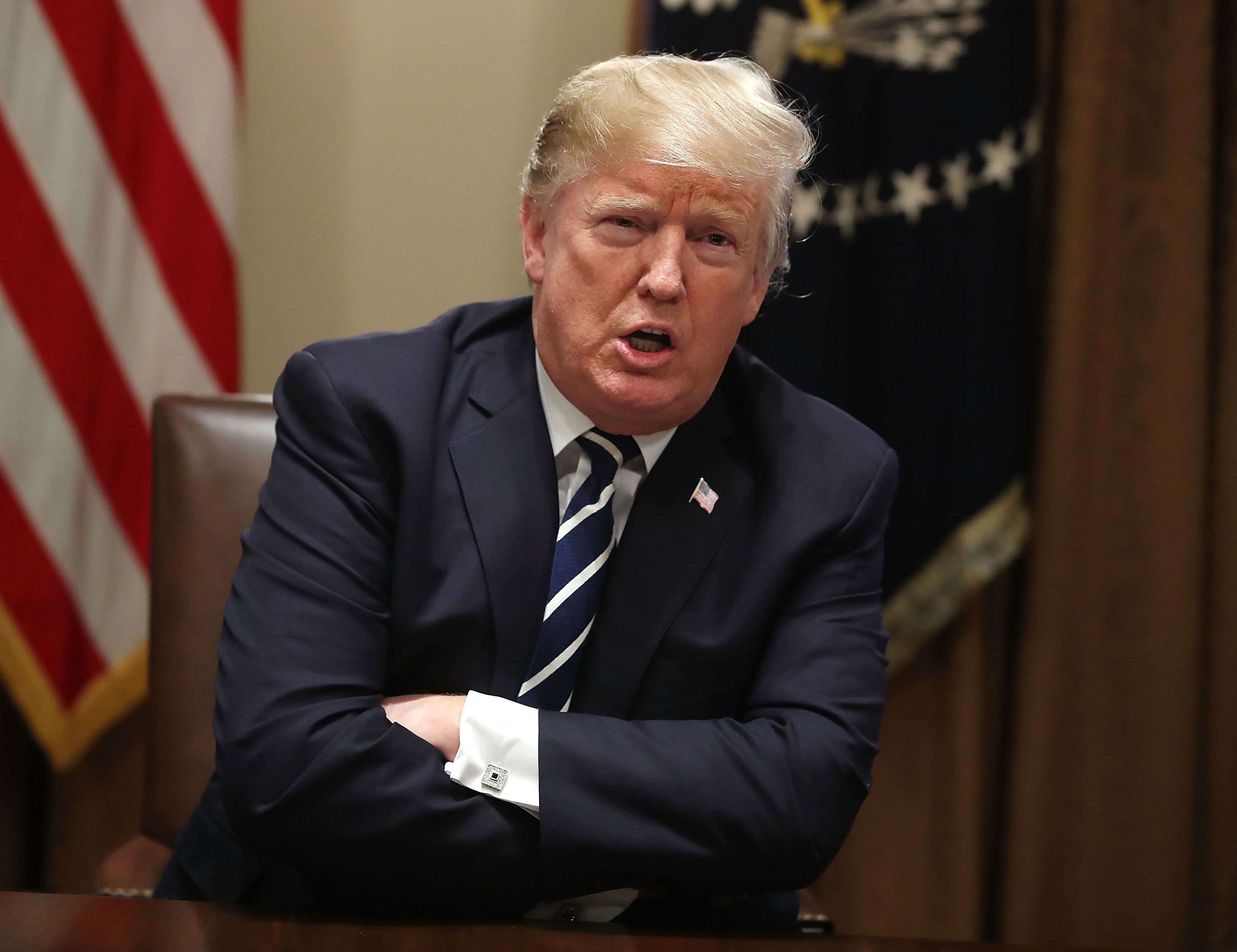 President Trump Meets With Members Of Congress In The White House Cabinet Room