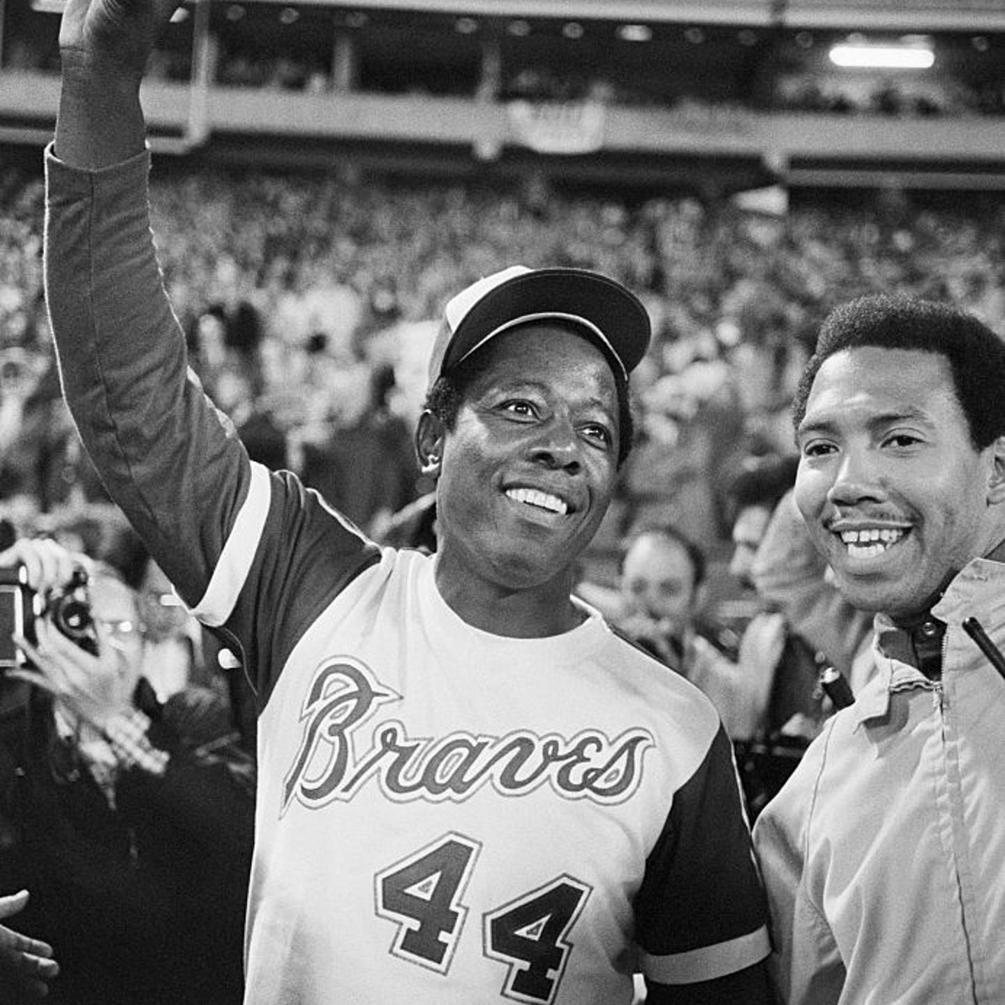 Hank Aaron with Record-Breaking Home-Run Ball