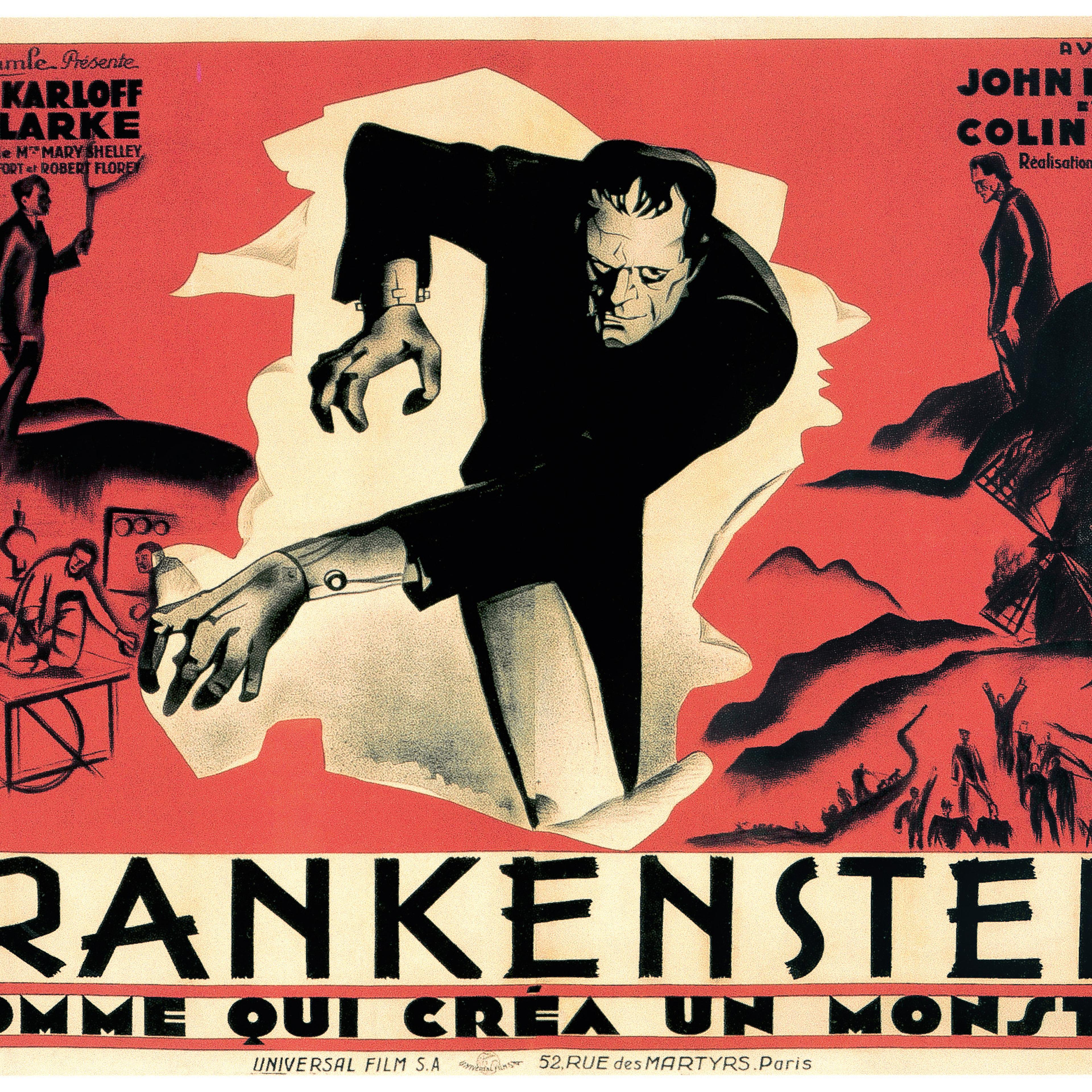 Original French billboard poster for Frankstein by artist Jacques Faria (1931).