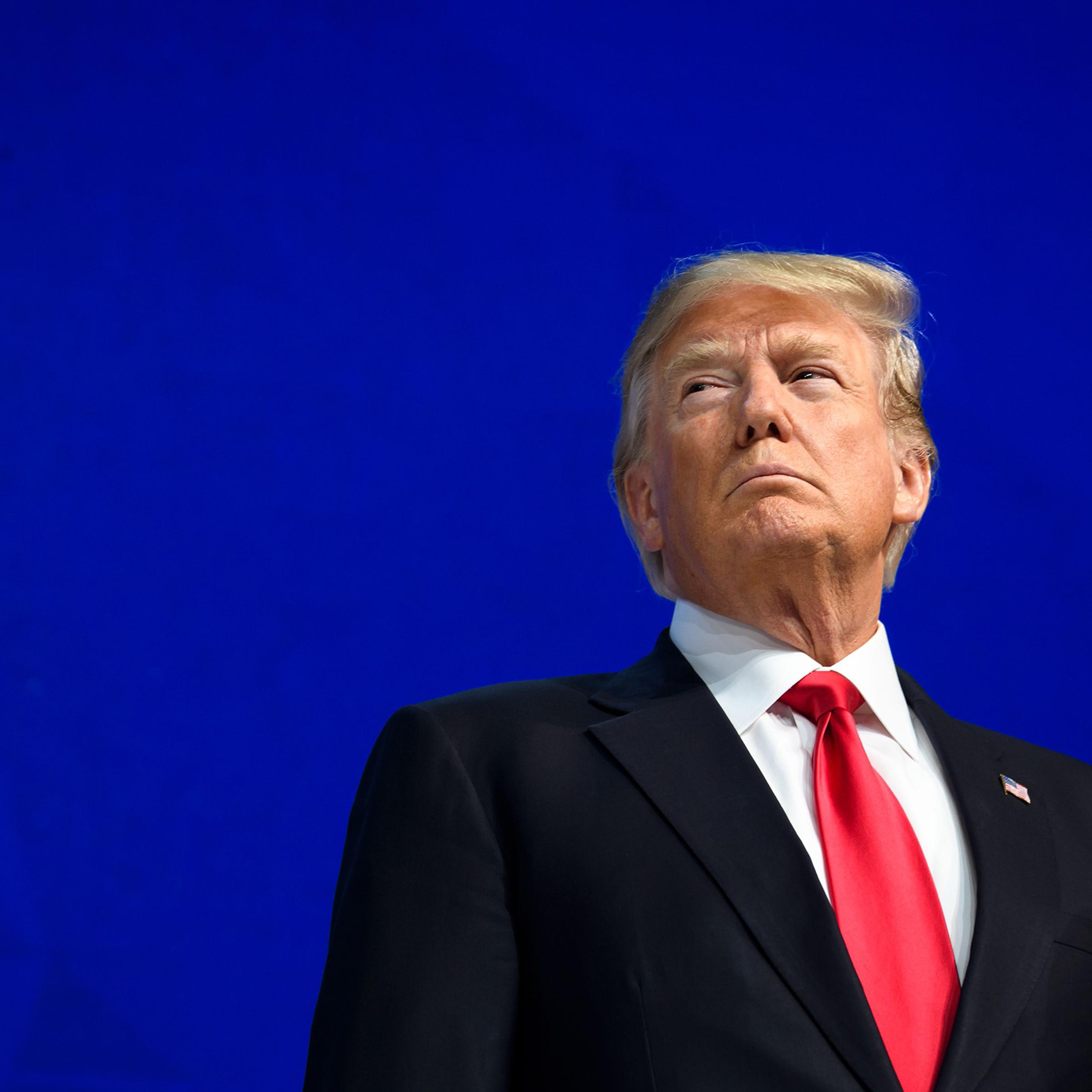 President Donald Trump delivering a speech during the World Economic Forum
