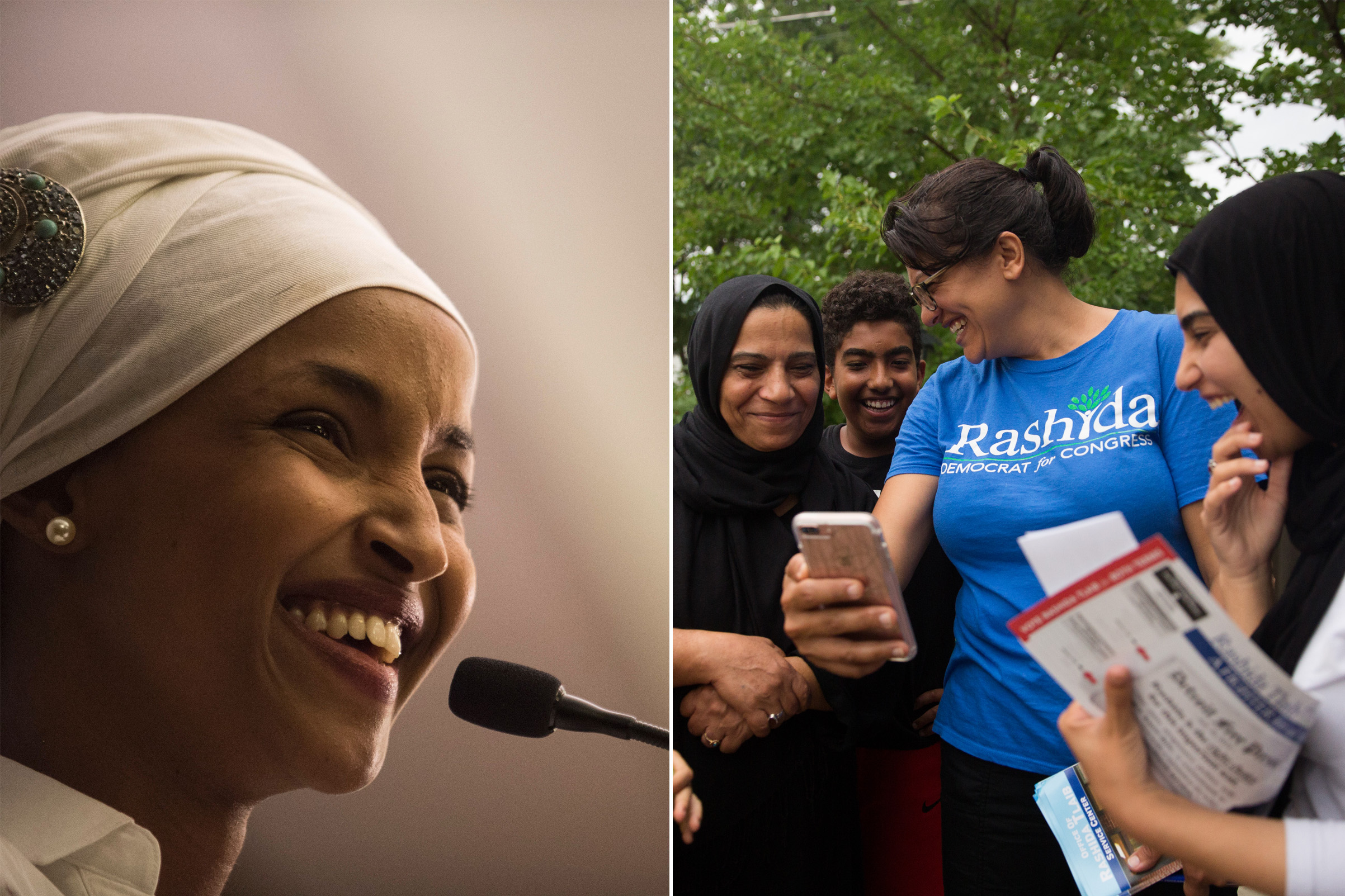 Ilhan Omar, a candidate for State Representative for District 60B in Minnesota, gives an acceptance speech on election night, November 8, 2016 in Minneapolis, Minnesota. Omar, a refugee from Somalia, is the first Somali-American Muslim woman to hold publ