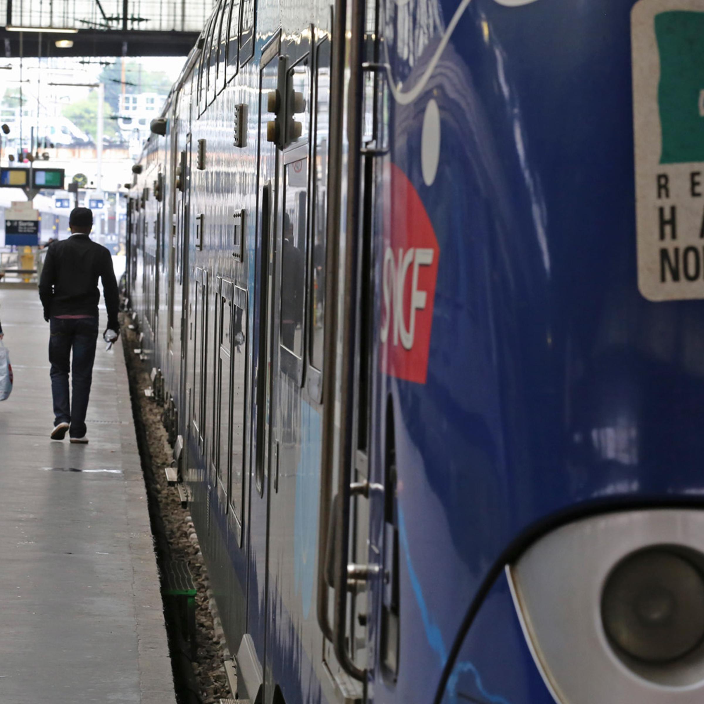 A Regional Express Train, or TER, is sationed along a platform at the Saint Lazare station in Paris, Wednesday May 21, 2014.
