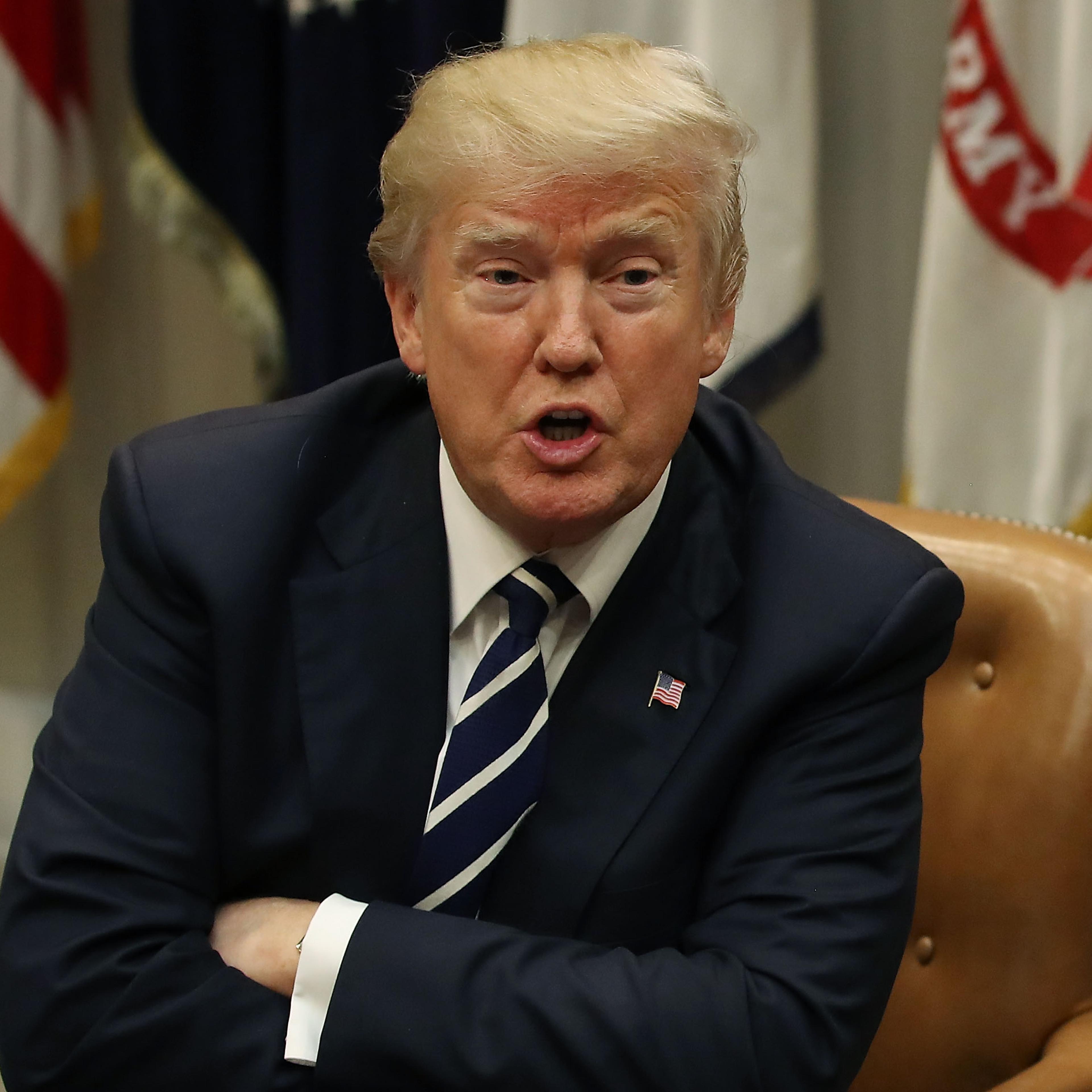 President Trump Holds Roundtable On Prison Reform In Roosevelt Room Of White House