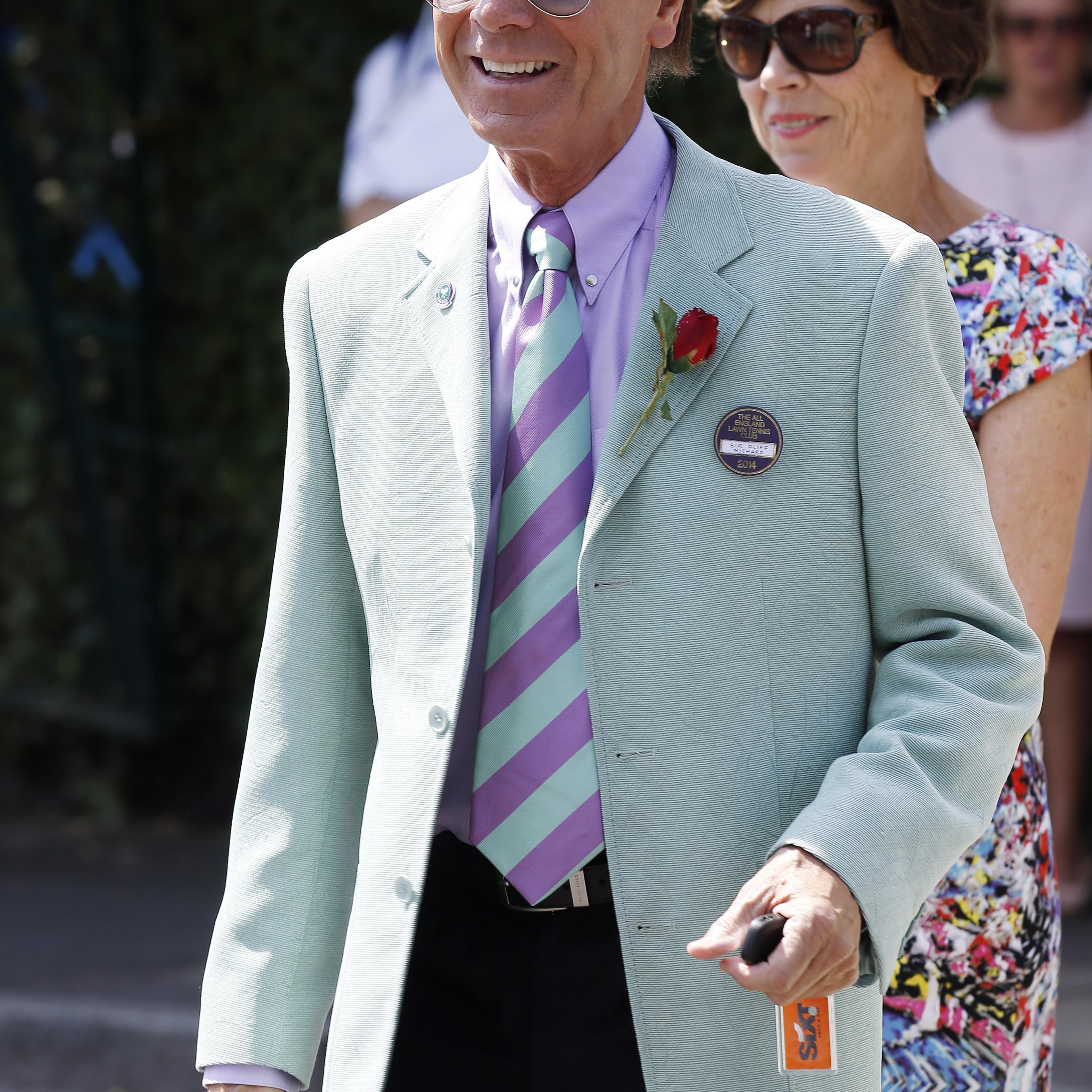 Sir Cliff Richard seen arriving at Wimbledon on July 04, 2014 in London.