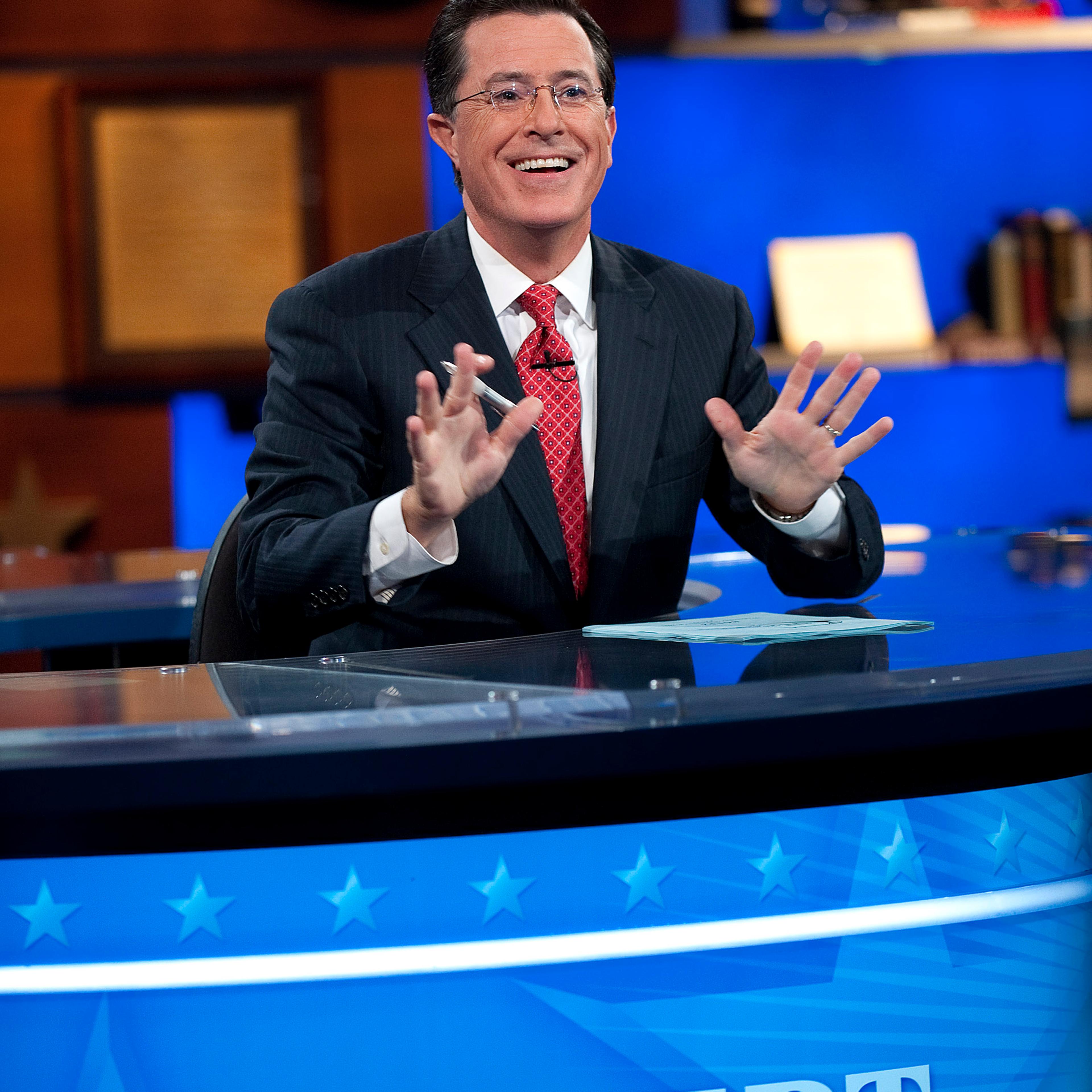 Stephen Colbert during the "Been There: Won That: The Returnification of the American-Do Troopscapeon" special of The Colbert Report on Sept. 8, 2010 in New York City.