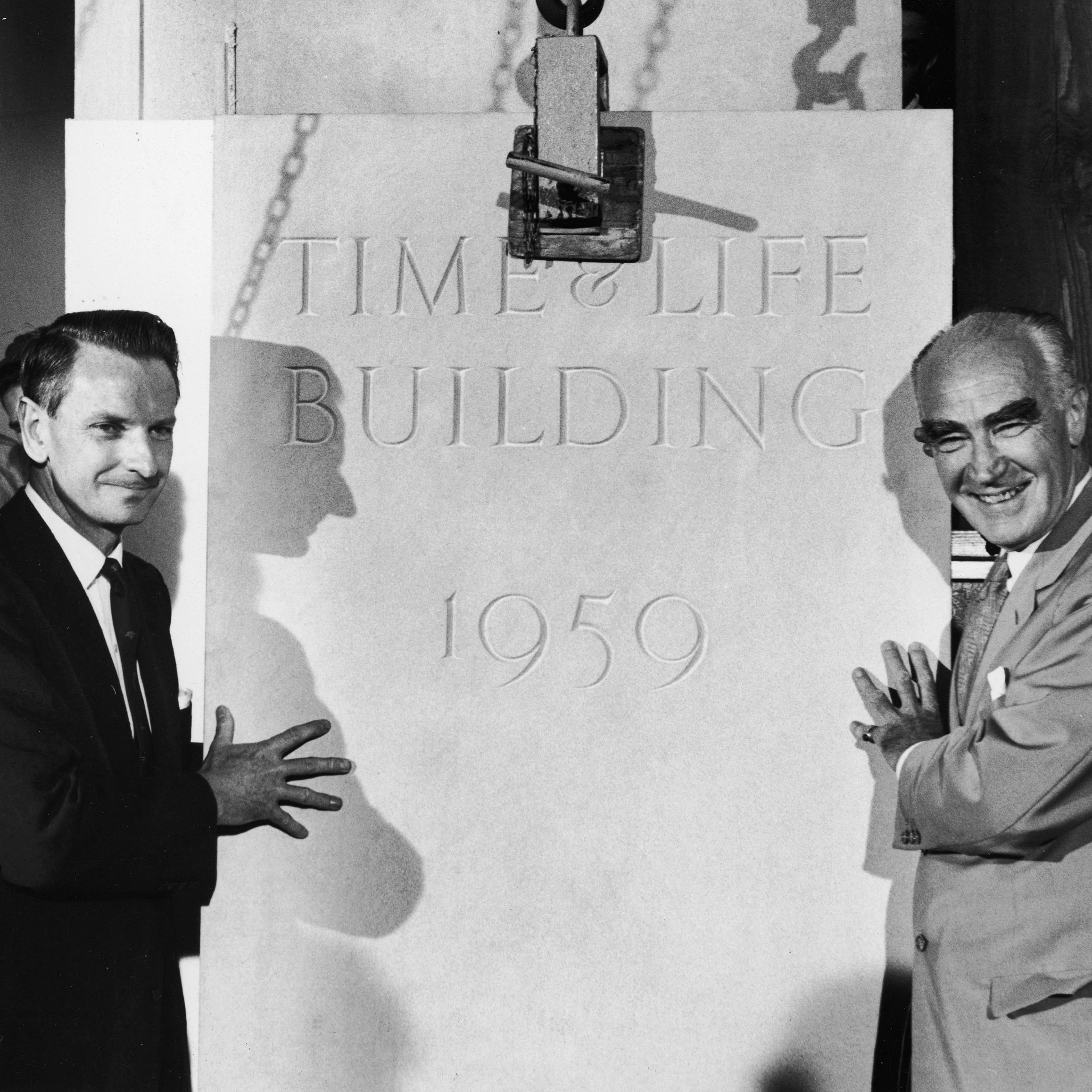Nelson Rockefeller and TIME co-founder Henry R. Luce at the laying of the cornerstone of the new TIME & LIFE building, 1959.