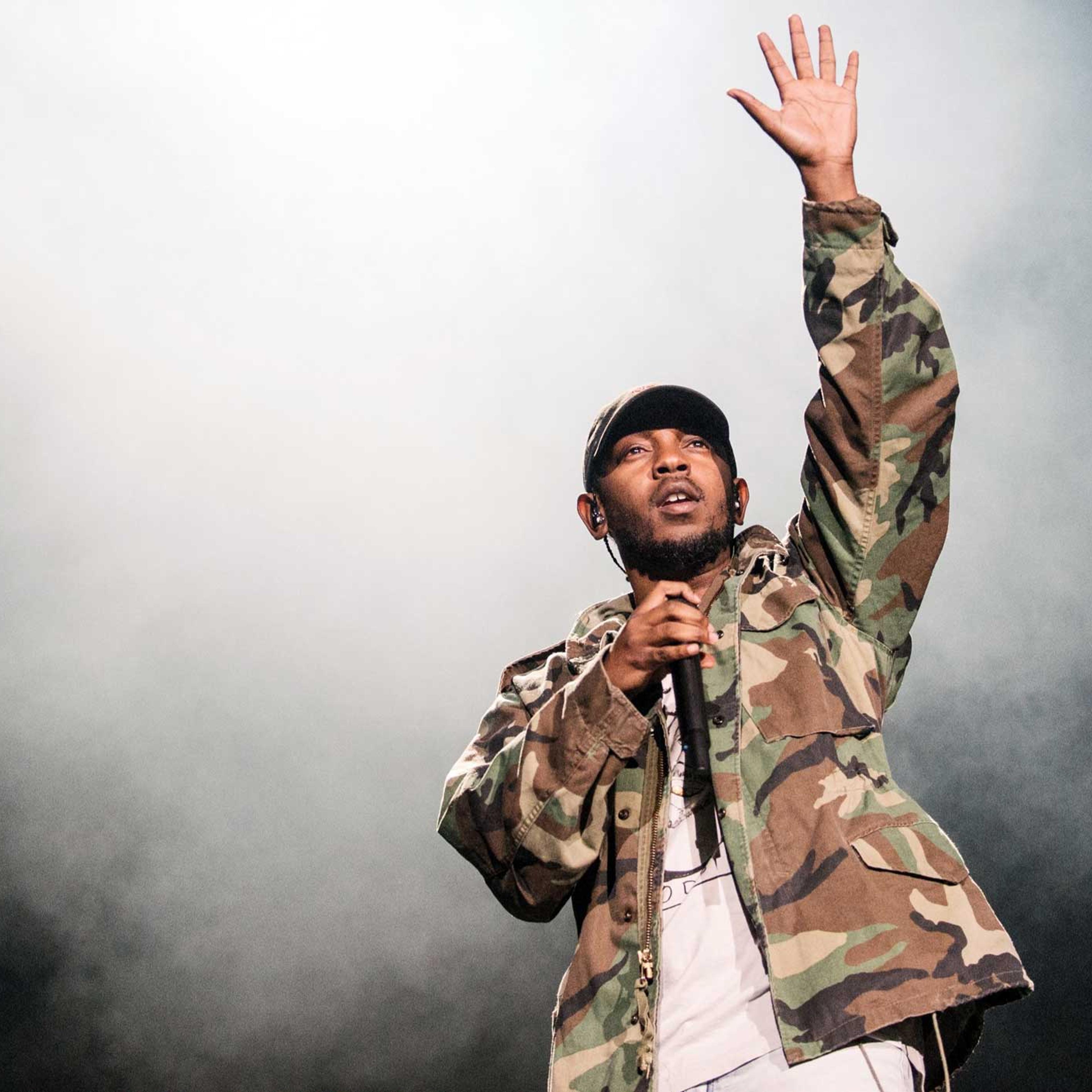 Kendrick Lamar will be Stephen Colbert's first musical guest. Lamar is seen performing at the Osheaga Music and Arts Festival on Aug. 1 in Montreal.