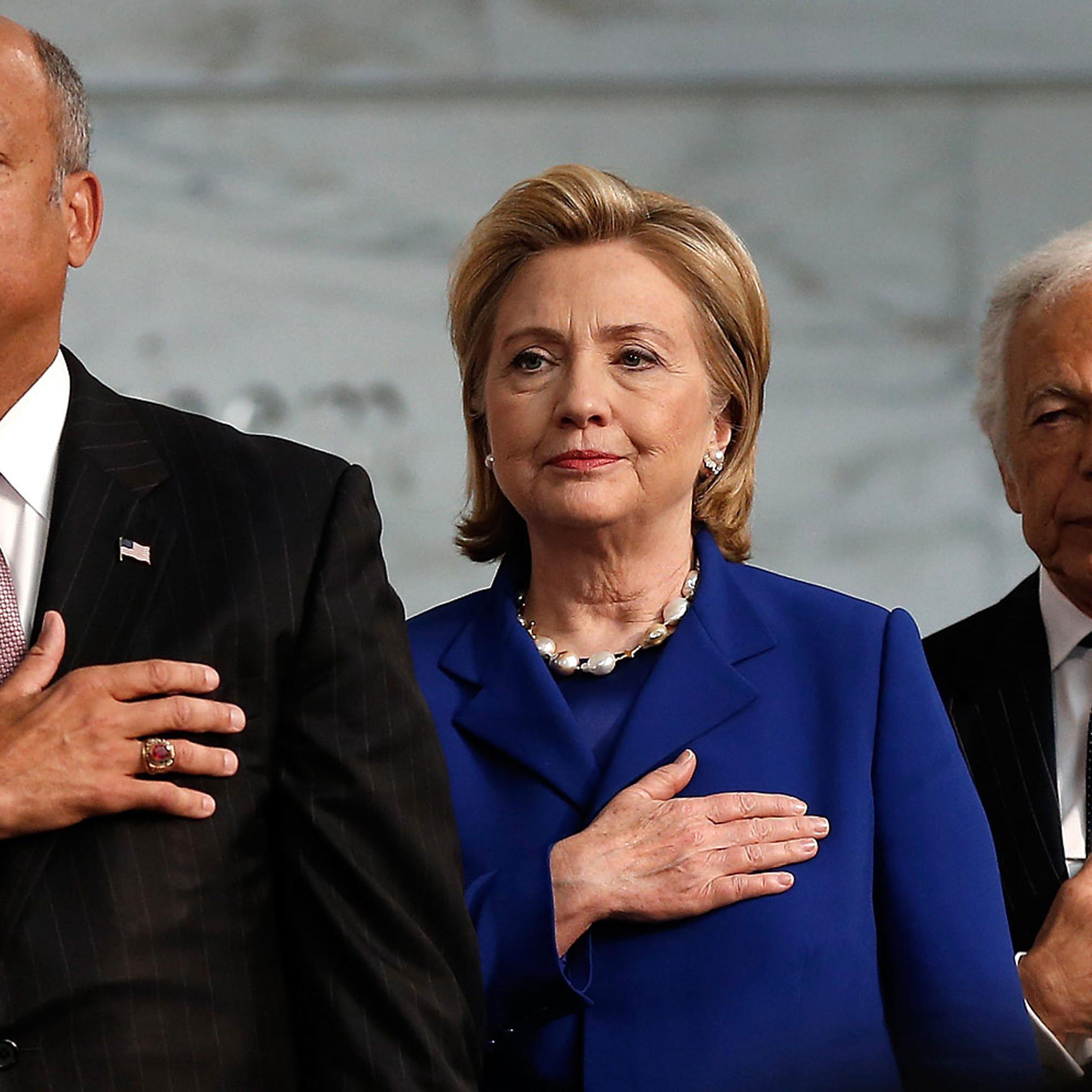 Jeh Johnson And Hillary Clinton Attend Naturalization Ceremony In DC