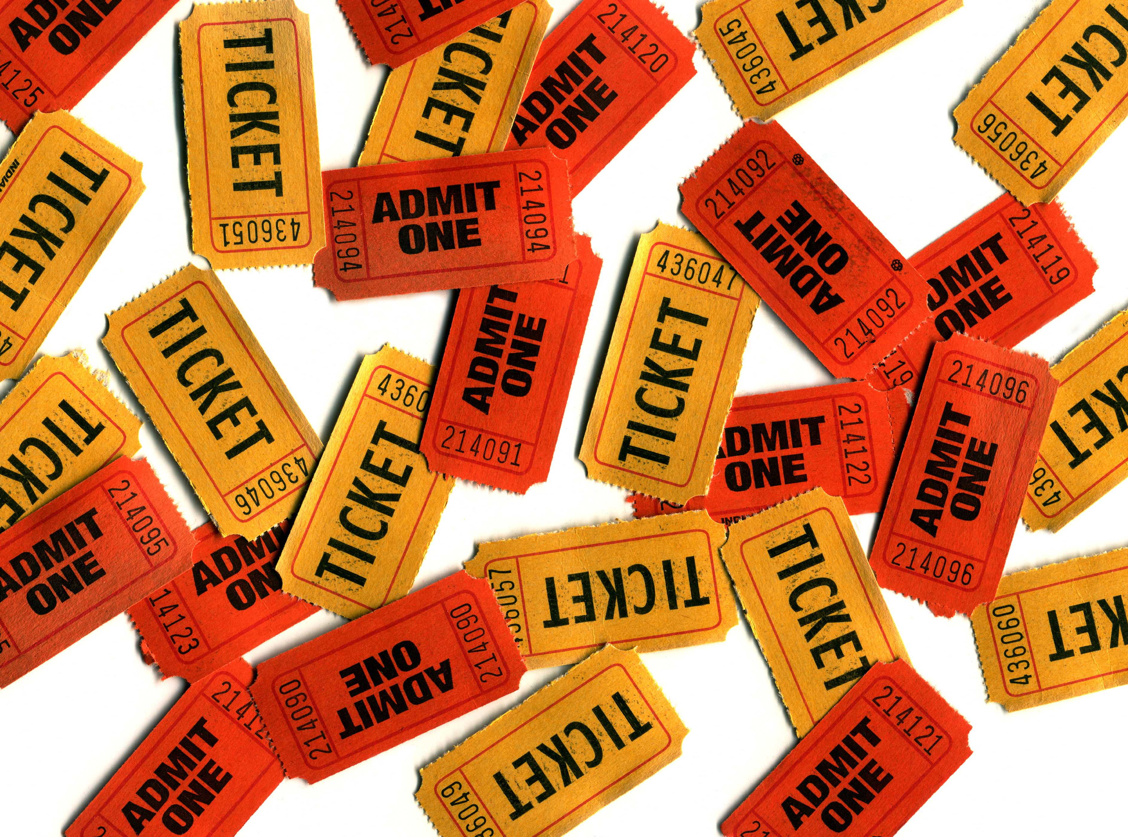 Assorted tickets