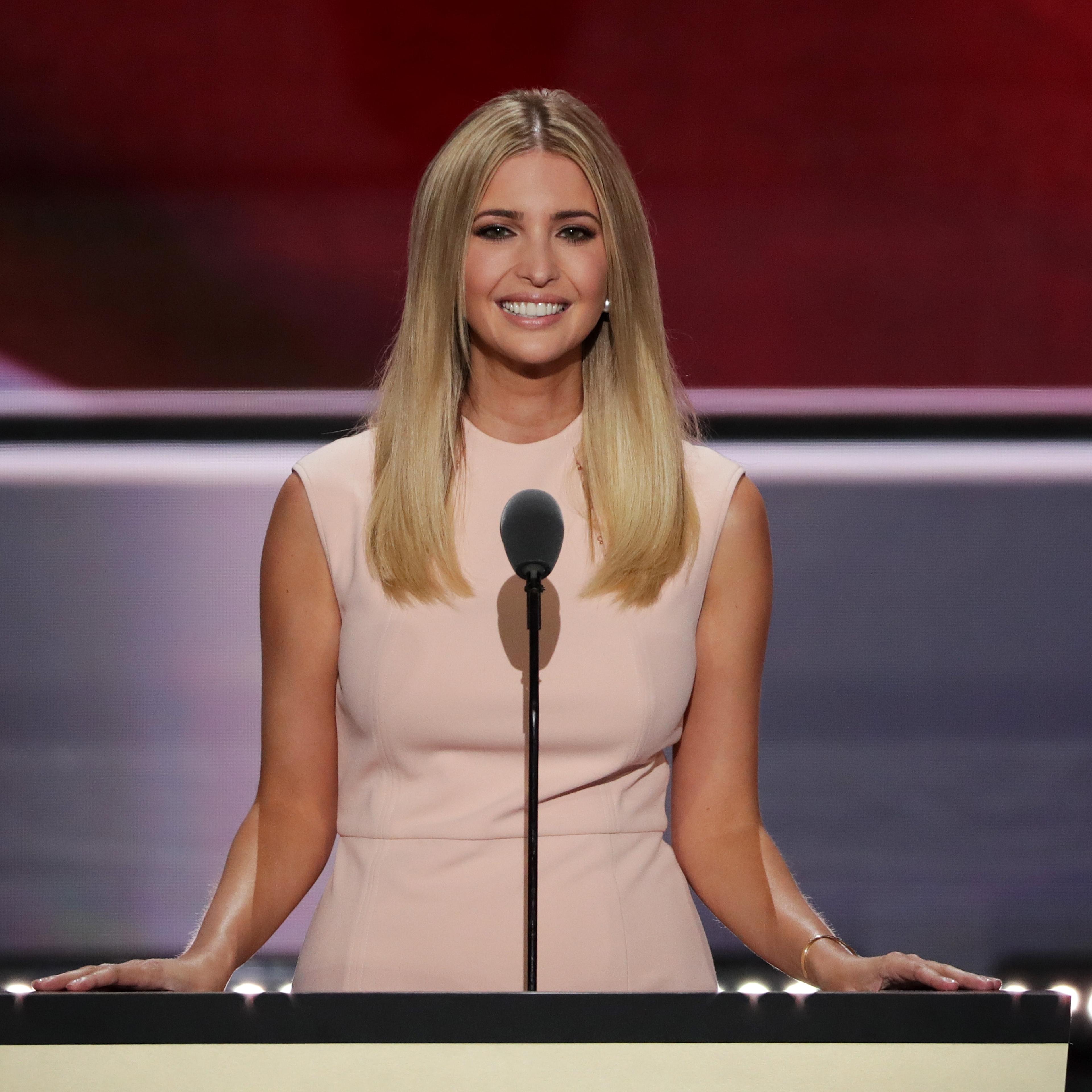 Ivanka Trump delivers a speech during the evening session on the fourth day of the Republican National Convention at the Quicken Loans Arena in Cleveland on July 21, 2016 .