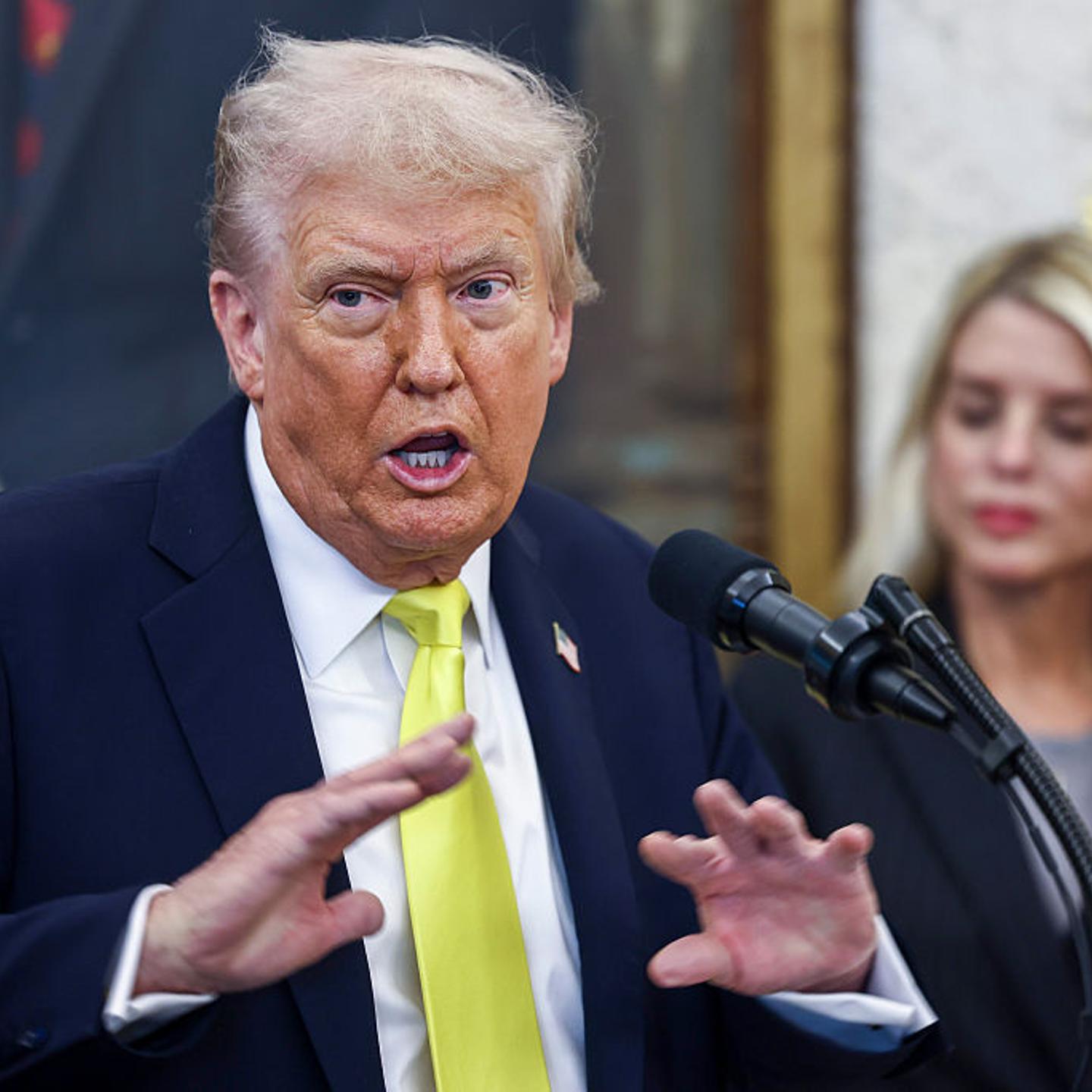 President Trump And FBI Director Patel Hold News Conference