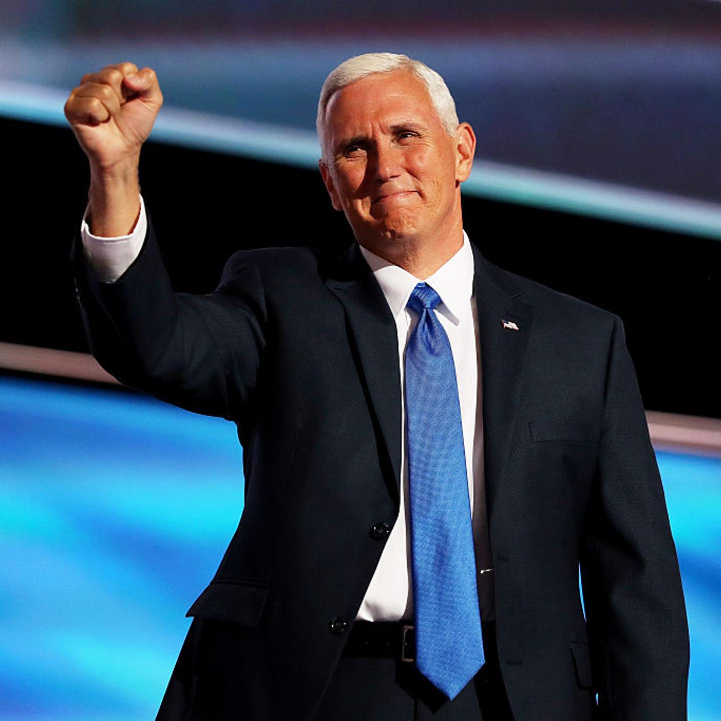 Mike Pence on the third day of the Republican National Convention on July 20, 2016 at the Quicken Loans Arena in Cleveland, Ohio.
