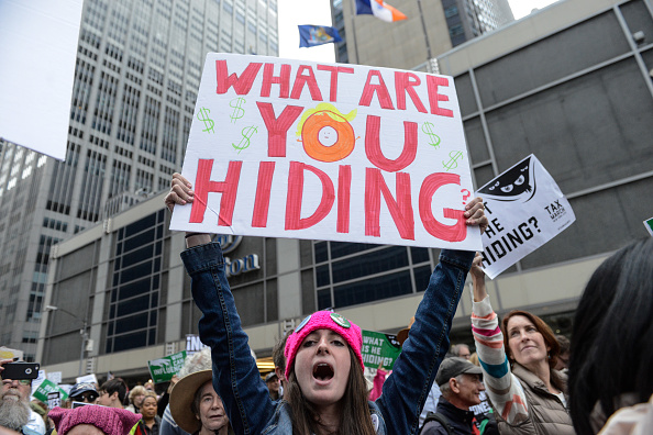 Tax March Day Returns Protest Trump