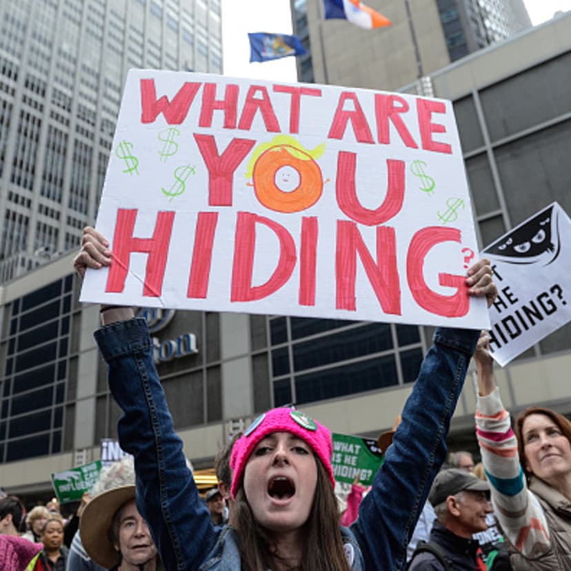 Tax March Day Returns Protest Trump