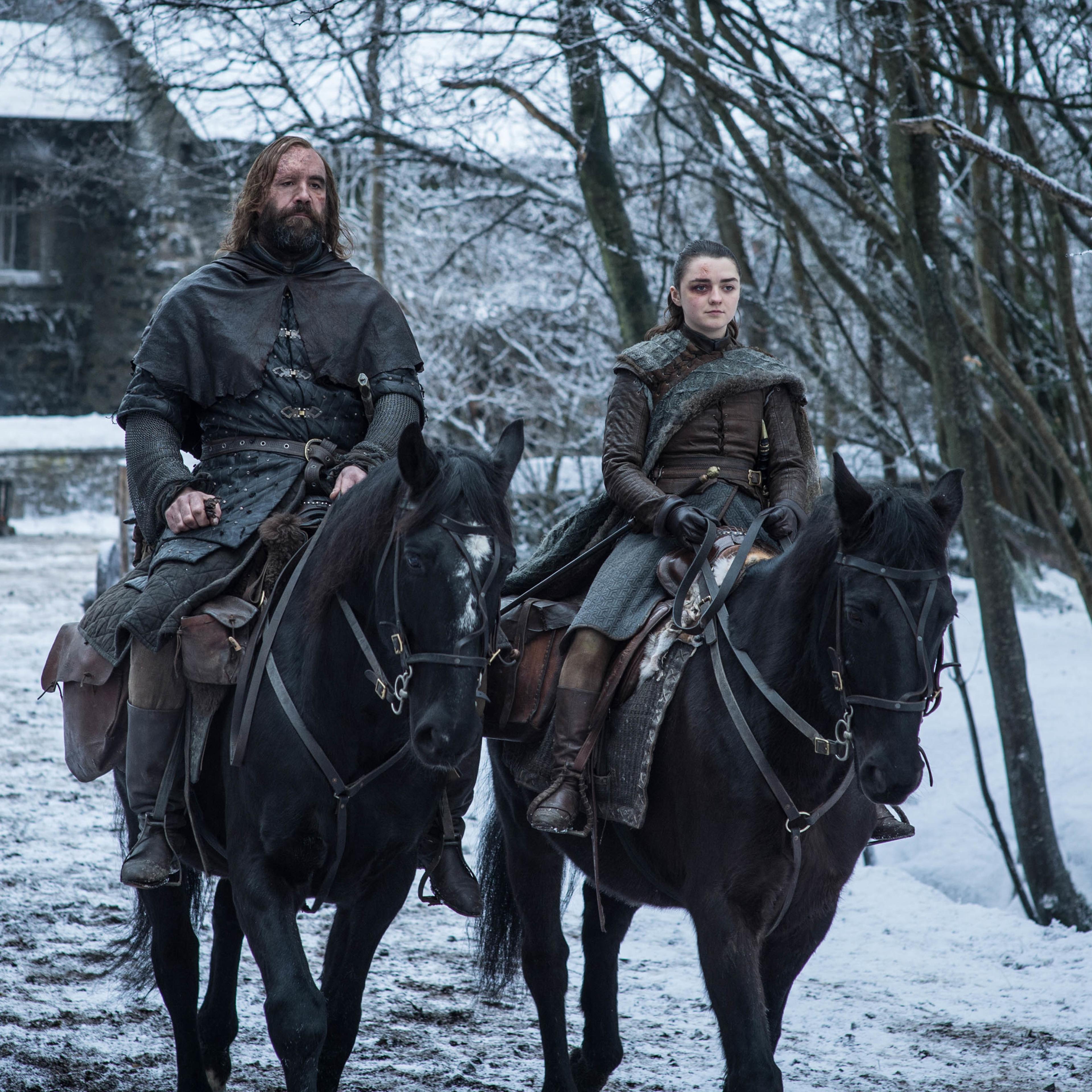 Arya and the Hound in Game of Thrones season 8 episode 4