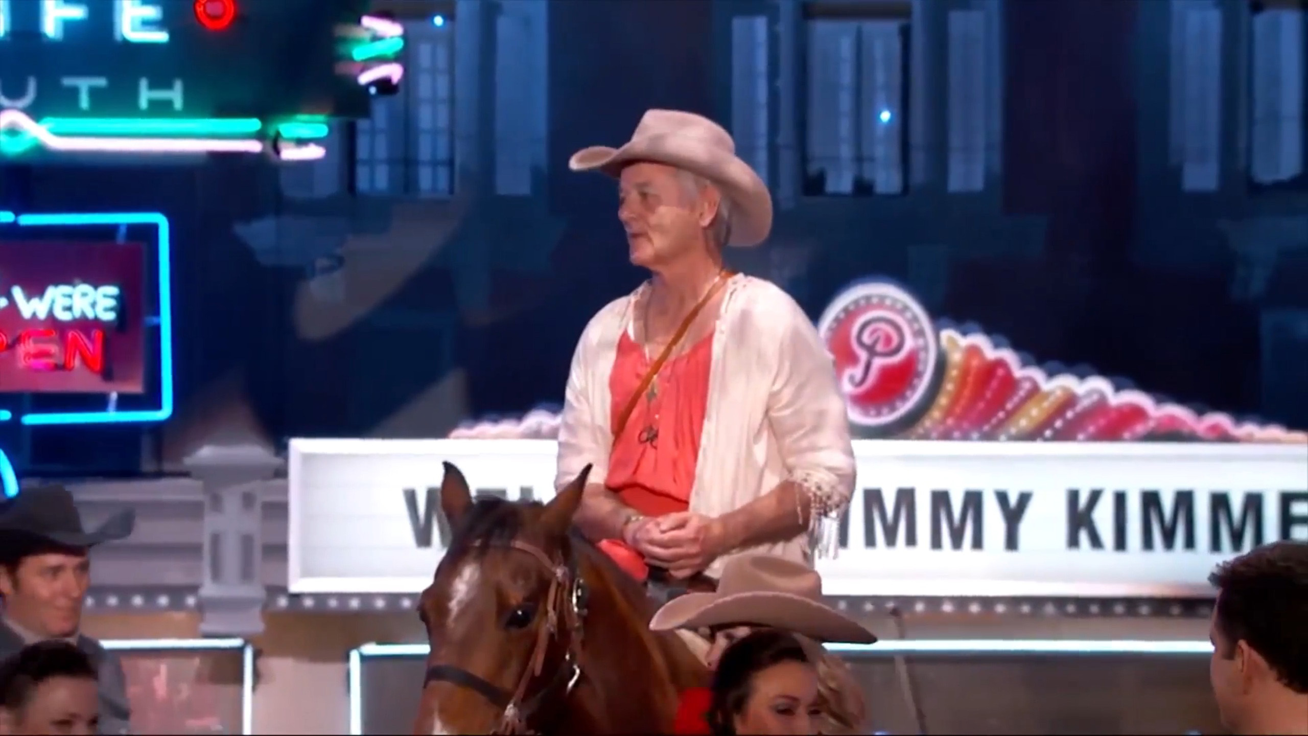 Bill Murray Rides Horse in Dress
