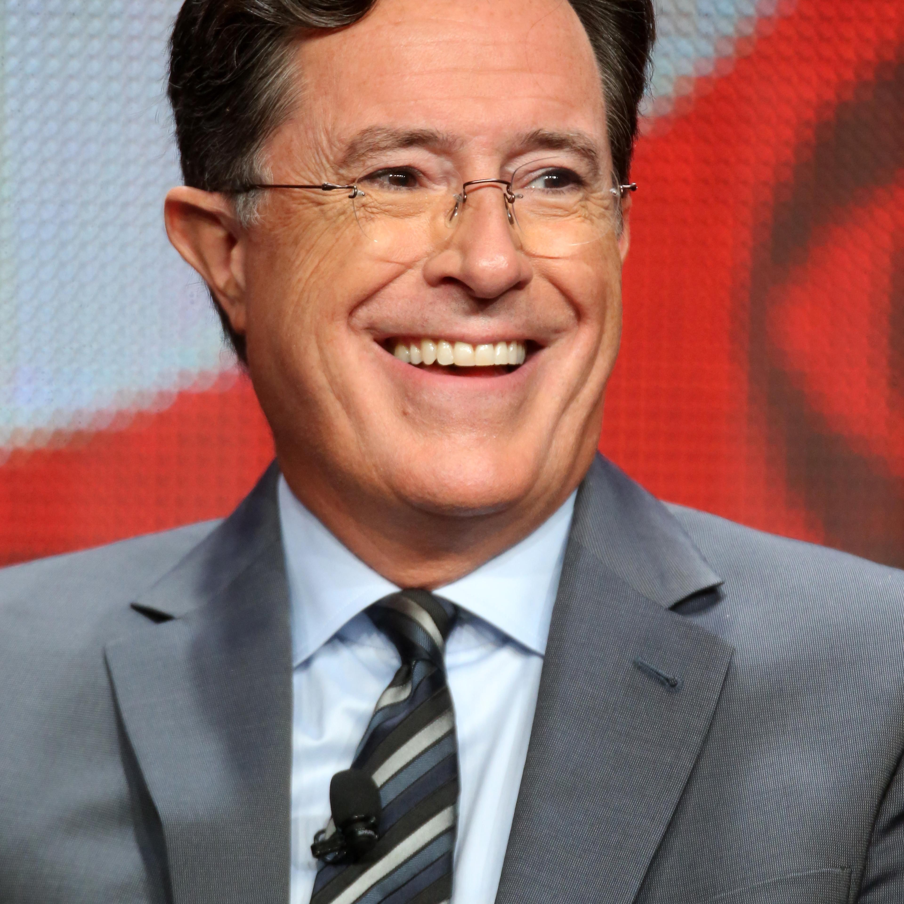 speaks onstage during the 'The Late Show with Stephen Colbert' panel discussion at the CBS portion of the 2015 Summer TCA Tour at The Beverly Hilton Hotel on August 10, 2015 in Beverly Hills, California.